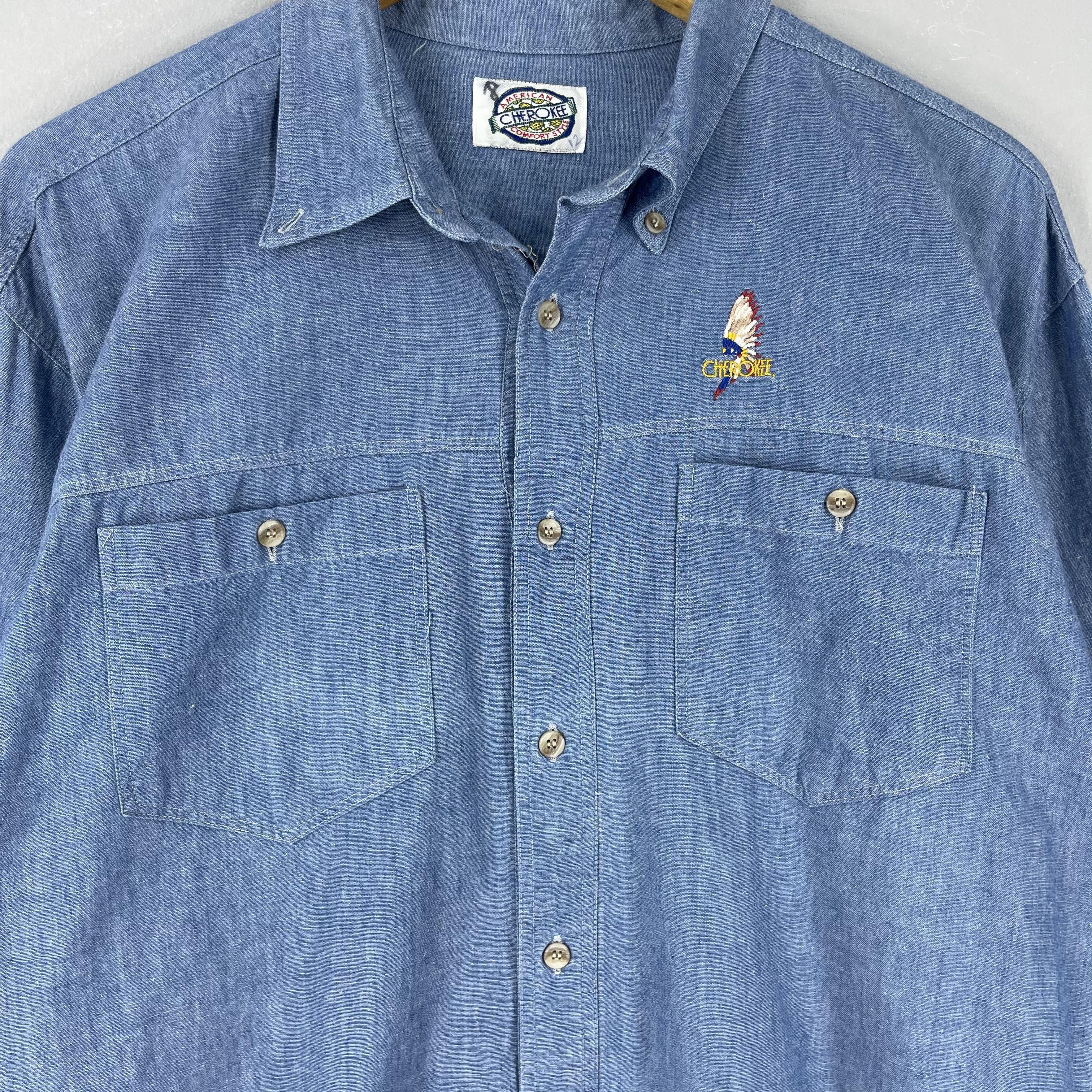 Native Vintage CHEROKEE American Native Embroidery Denim Shirt Size US L / EU 52-54 / 3 - 2 Thumbnail