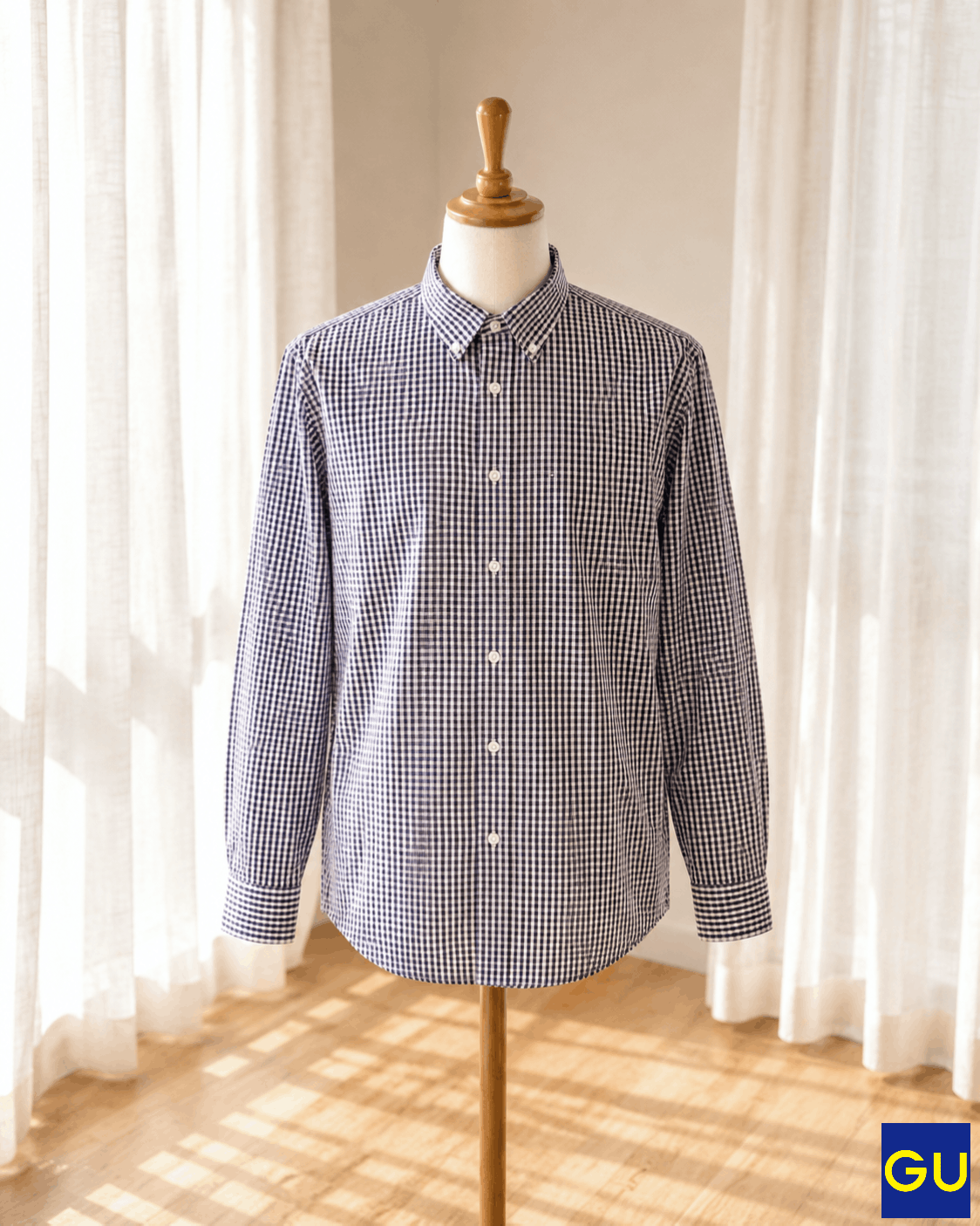 GU GU Men's Checked Long Slave Shirt ( L ) Size US L / EU 52-54 / 3 - 2 Thumbnail