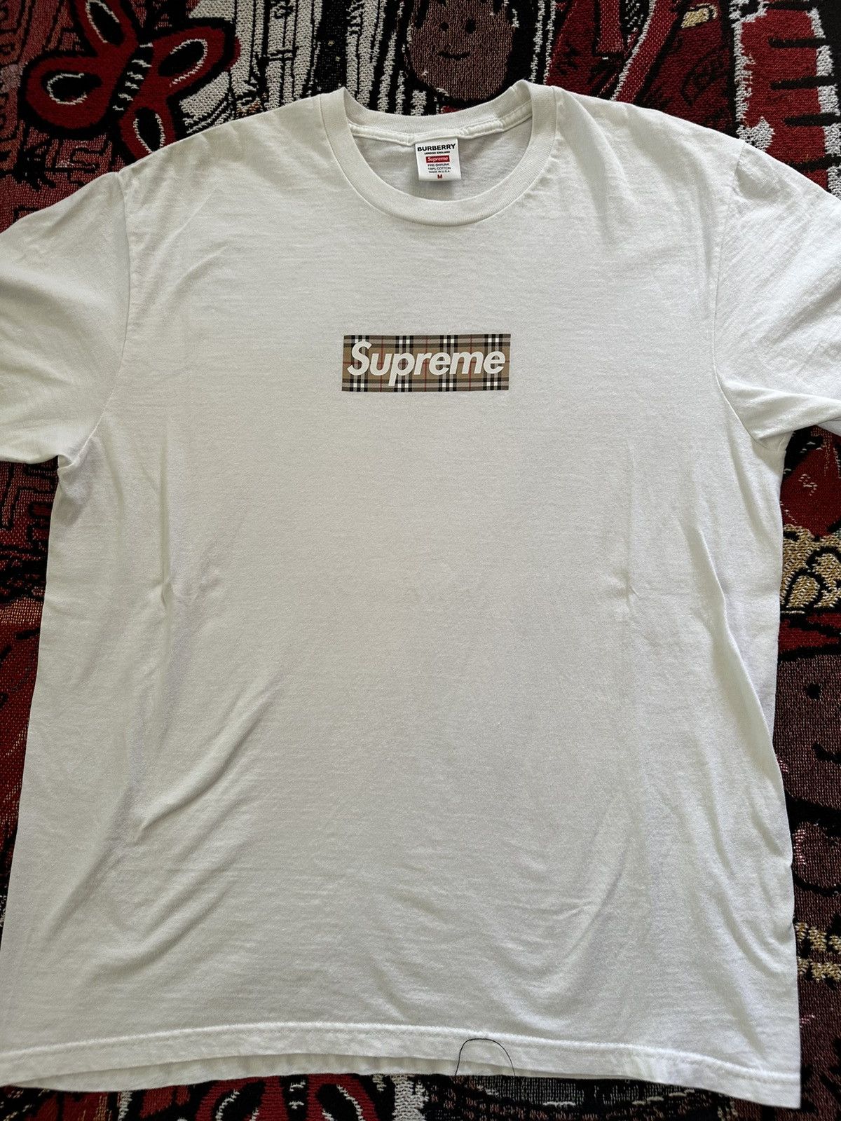Burberry × Supreme Supreme Burberry - box logo tee | Grailed