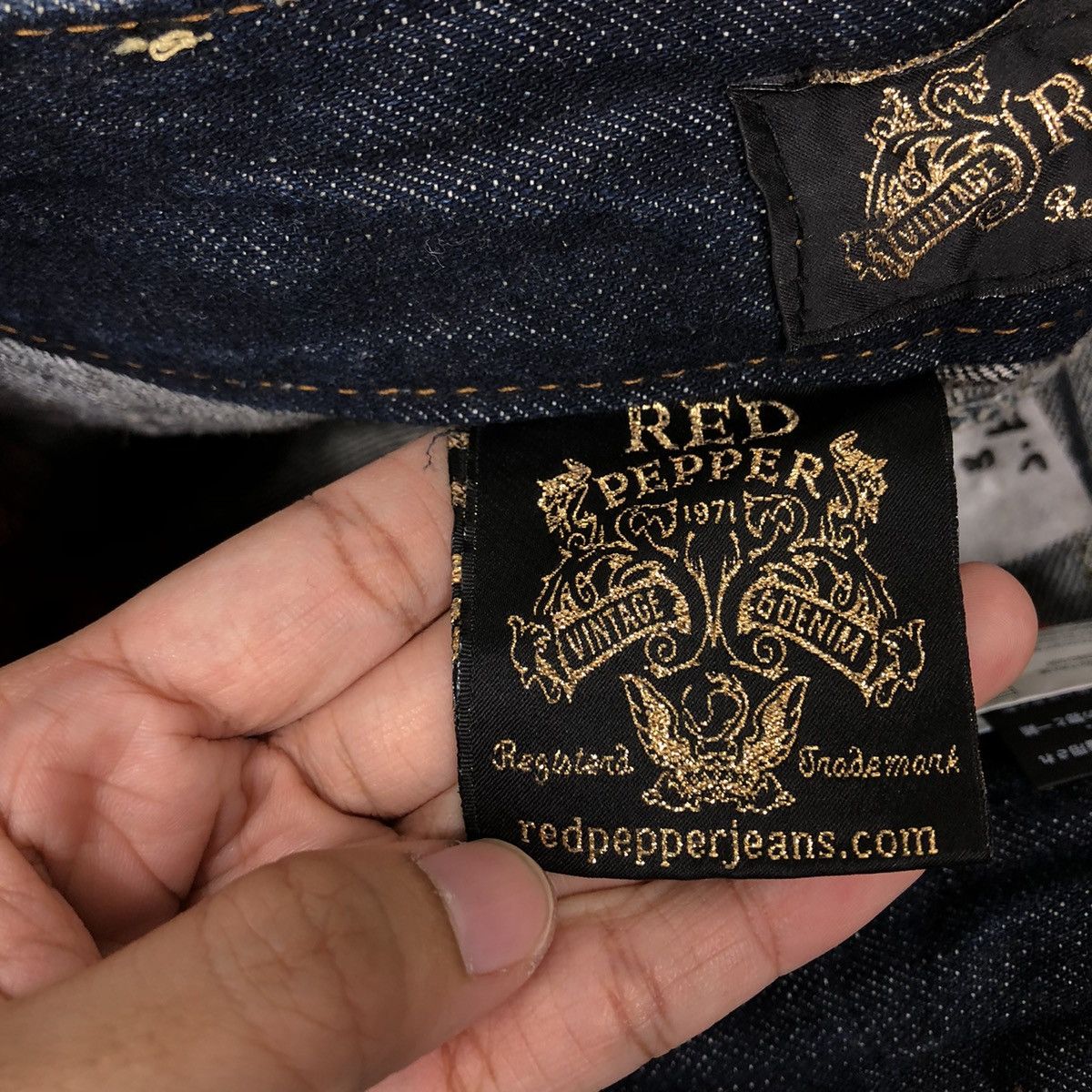 Japanese Brand 🔥Rare Punk Style Half Cut Denim Jeans Red Pepper Japan & Co Size US 26 / EU 42 - 17 Thumbnail