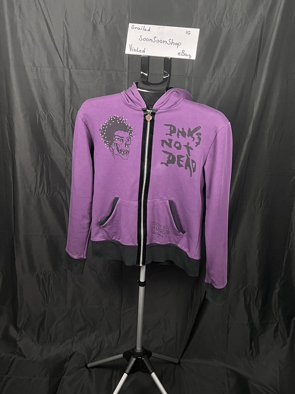Christian Audigier 🔴 Vintage Ed Hardy hoodie punks not dead sweatshirt Audigier Size L / US 10 / IT 46 - 2 Thumbnail