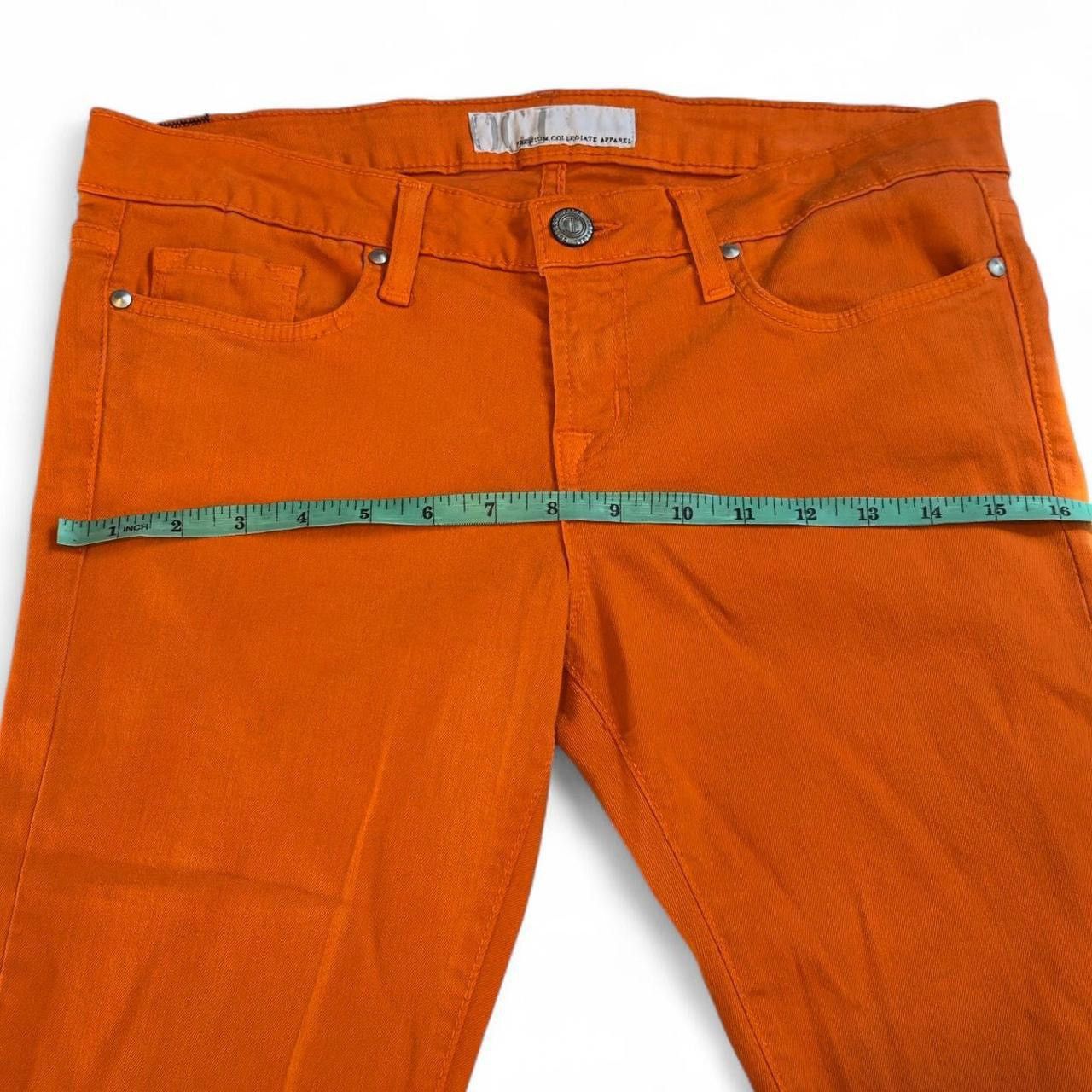 Vintage OCJ Jeans Y2K low rise orange kick-flare ultra slim thighs Size 29" - 2 Thumbnail