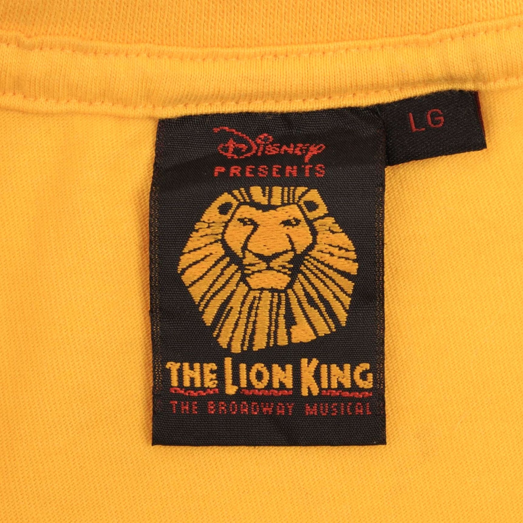 VINTAGE The Lion King All Over Print Tee Shirt 2000S Size Large Yellow 100% Cotton Unisex Graphic Tee Mens Womens Boys Girls