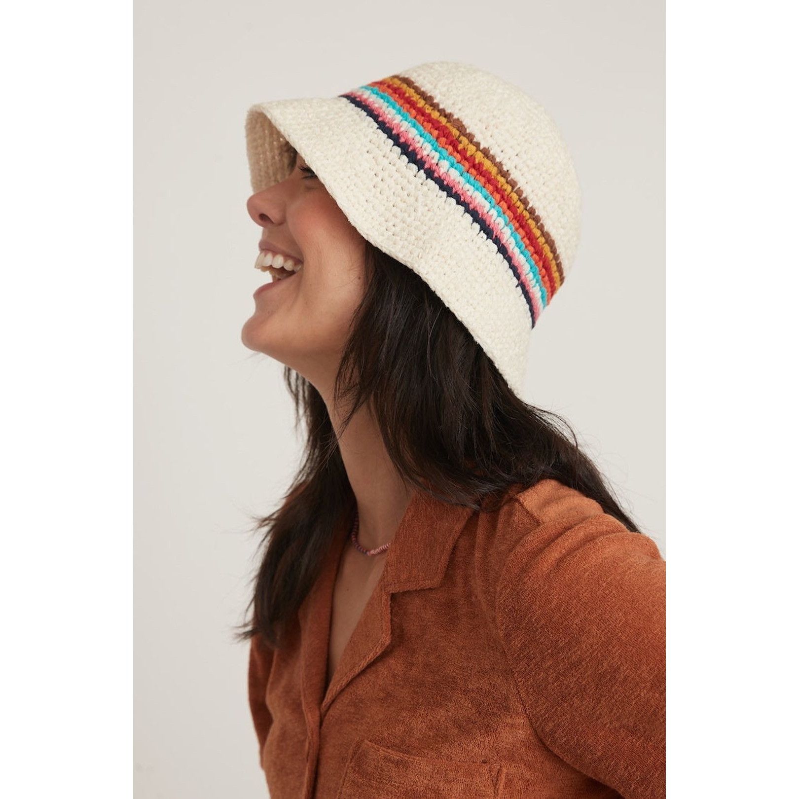 Marine Layer NWT Marine Layer Crochet Bucket Hat in Multi Stripe MSRP$75 Size ONE SIZE - 6 Thumbnail