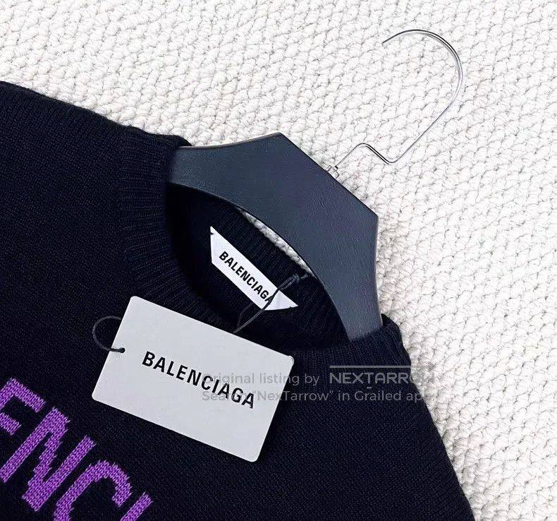 Balenciaga Balenciaga Black seven-language knitted sweater Size US XS / EU 42 / 0 - 2 Thumbnail