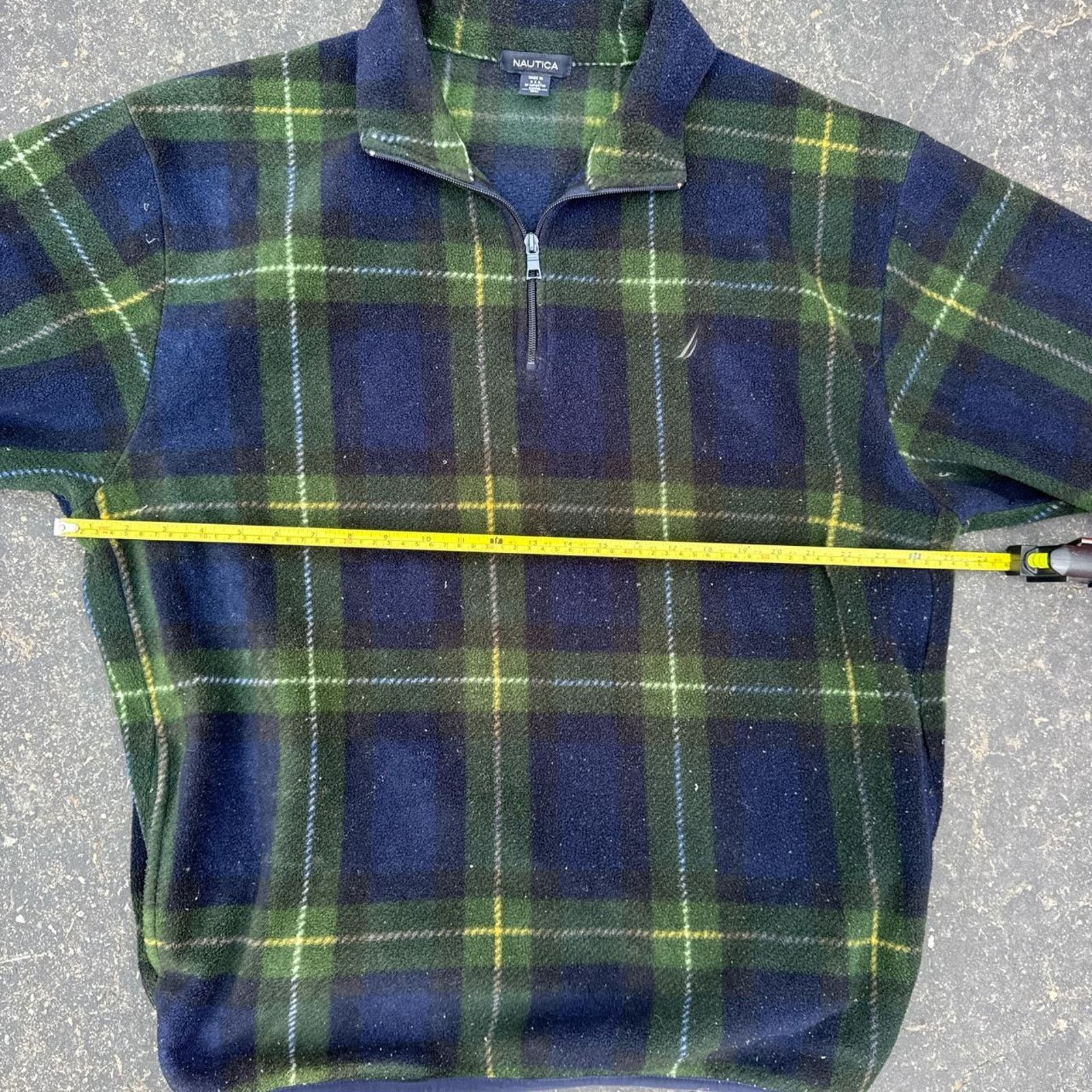 Nautica Vintage 90s Nautica Fleece Plaid QuarterZip Pullover Size XL Size US XL / EU 56 / 4 - 5 Thumbnail