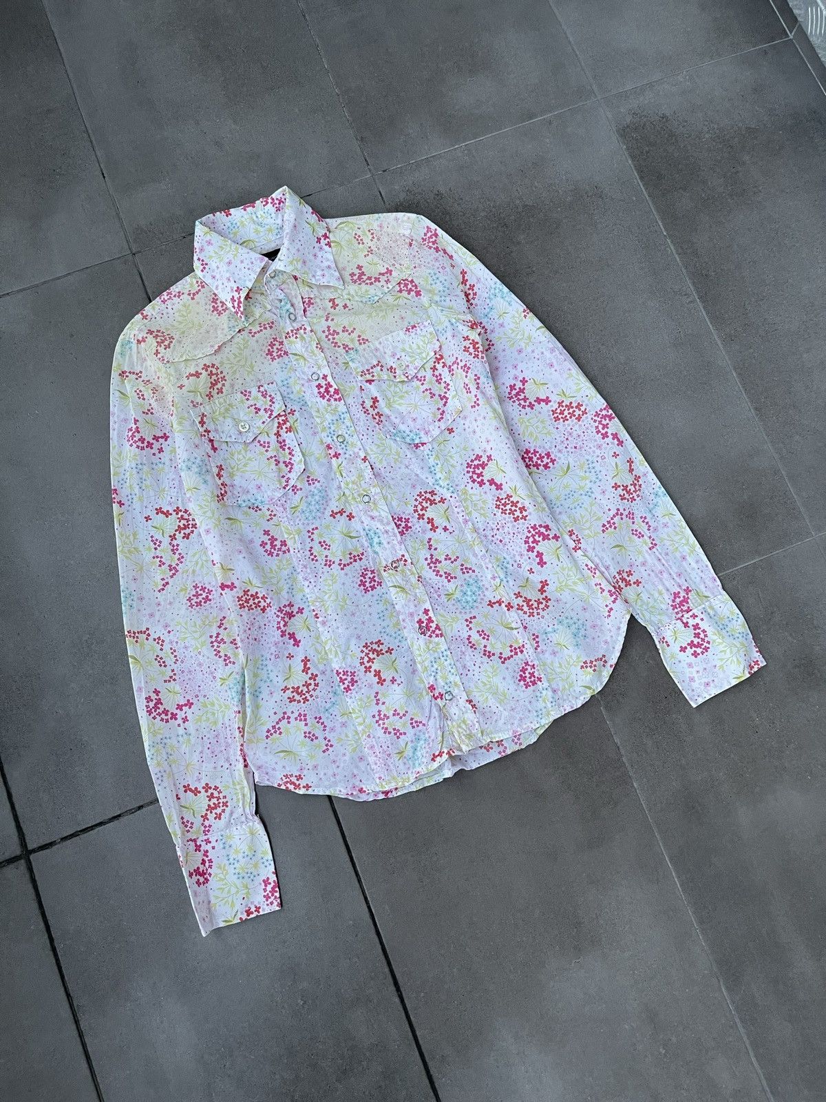 Dsquared2 Dsquared2 Flower All Over Print White Button Up Shirt Size M / US 6-8 / IT 42-44 - 3 Thumbnail