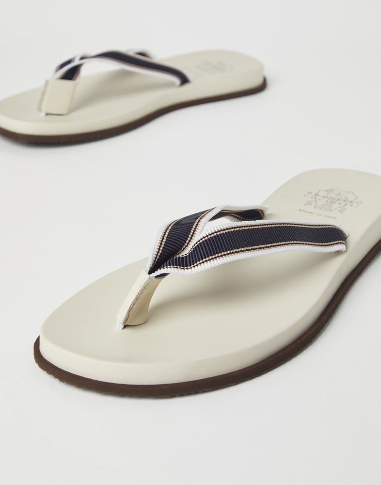 Brunello Cucinelli o1w1db10725 Slippers in Grey/Navy Blue Size US 12 / EU 45 - 4 Thumbnail