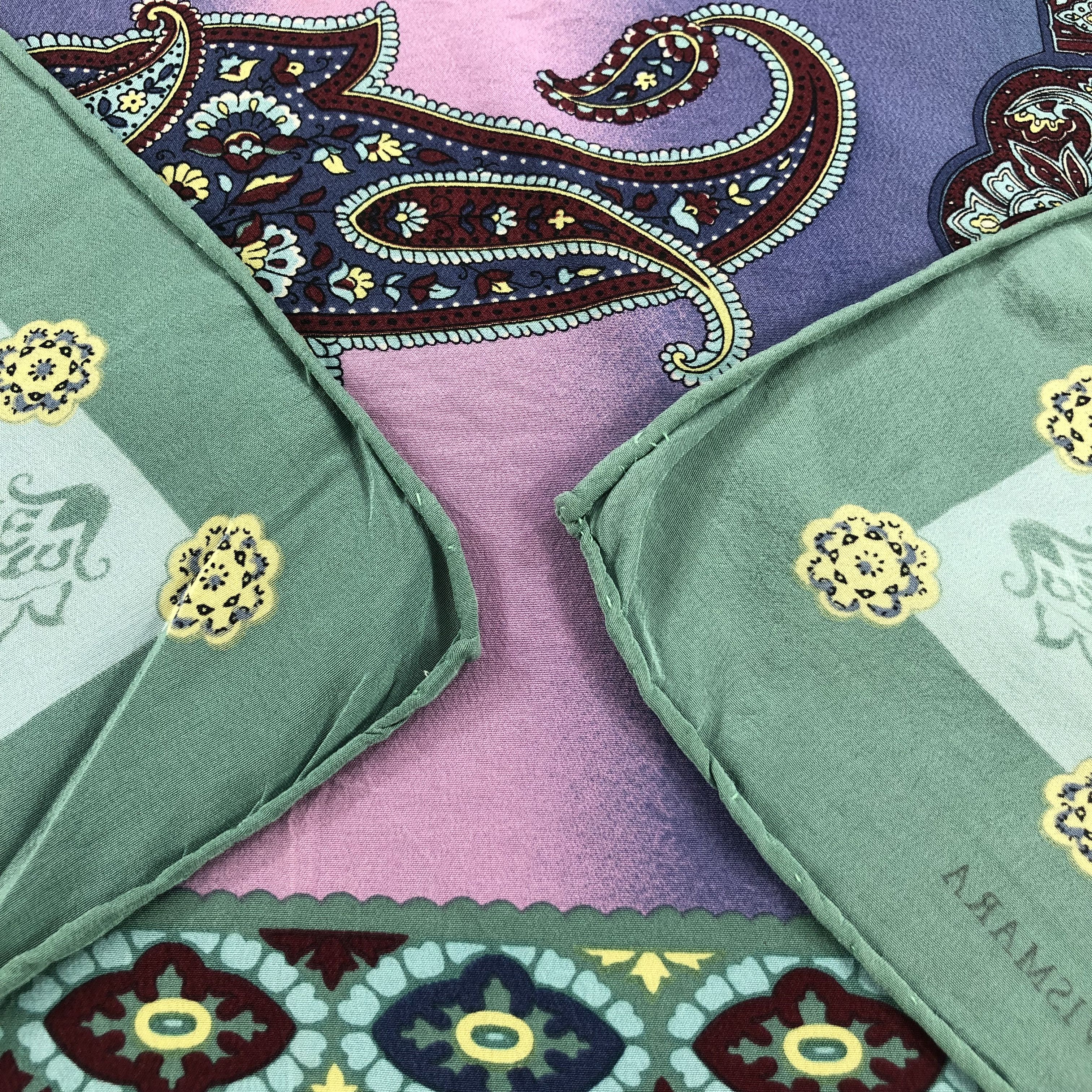 Japanese Brand Vintage Vismara Paisley Silk Scarf M320 Size ONE SIZE - 6 Thumbnail