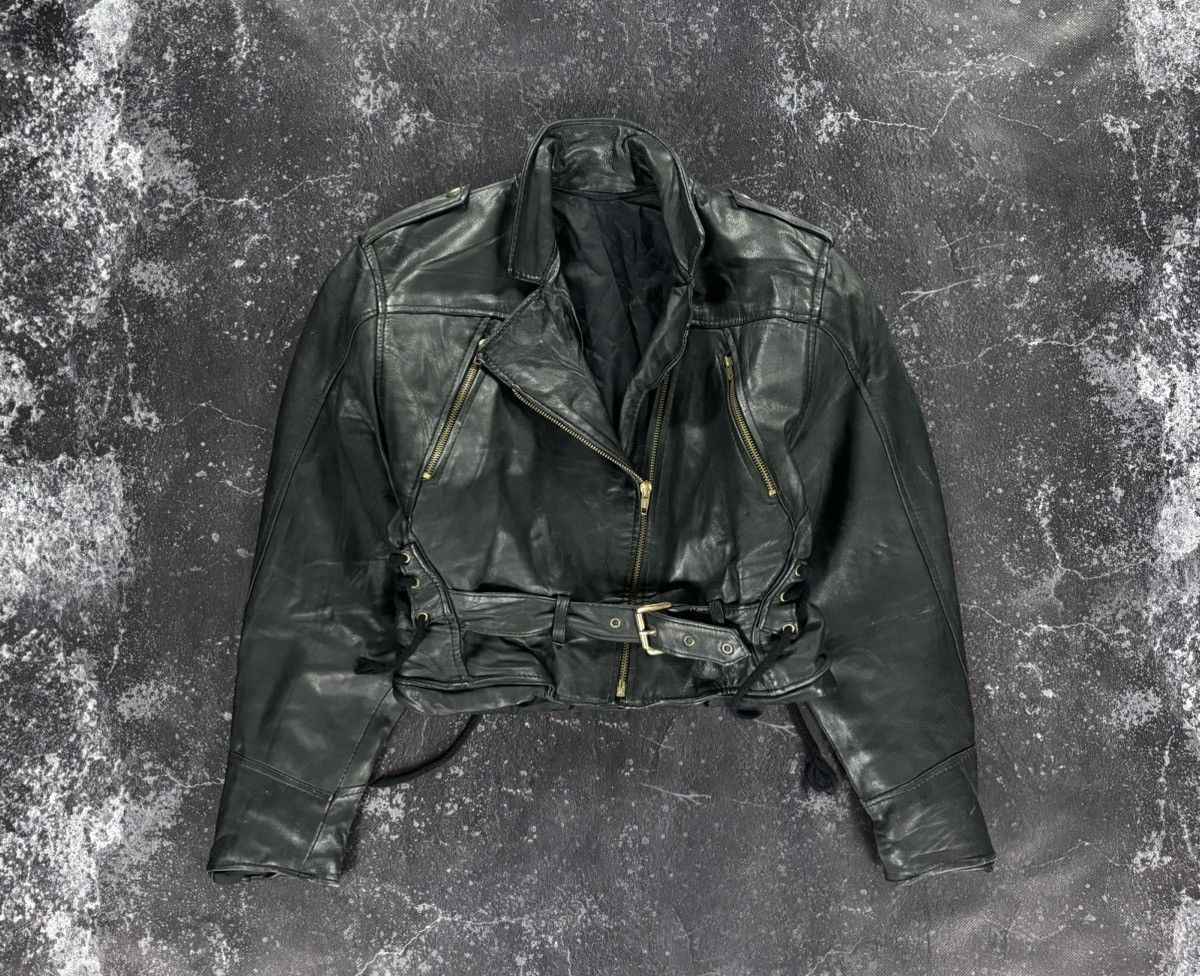 Vintage Vintage Leather biker jacket Size S / US 4 / IT 40 - 1 Thumbnail