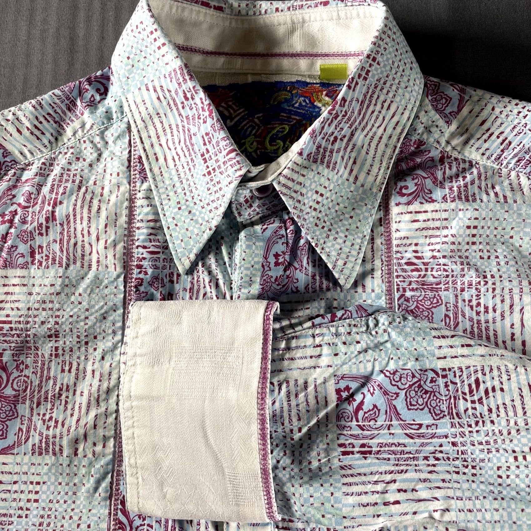 Robert Graham Robert Graham Shirt Mens Medium Blue Paisley Patchwork Classic Fit Long Sleeve Size US M / EU 48-50 / 2 - 2 Thumbnail