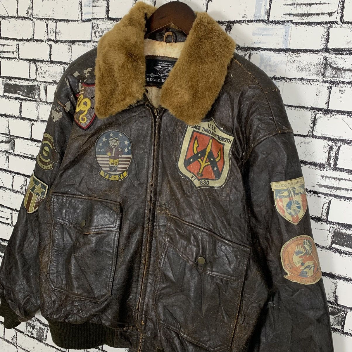 Bugle Boy Vintage Bugle Boy US Air Force Flight Leather Jacket Size US L / EU 52-54 / 3 - 3 Thumbnail
