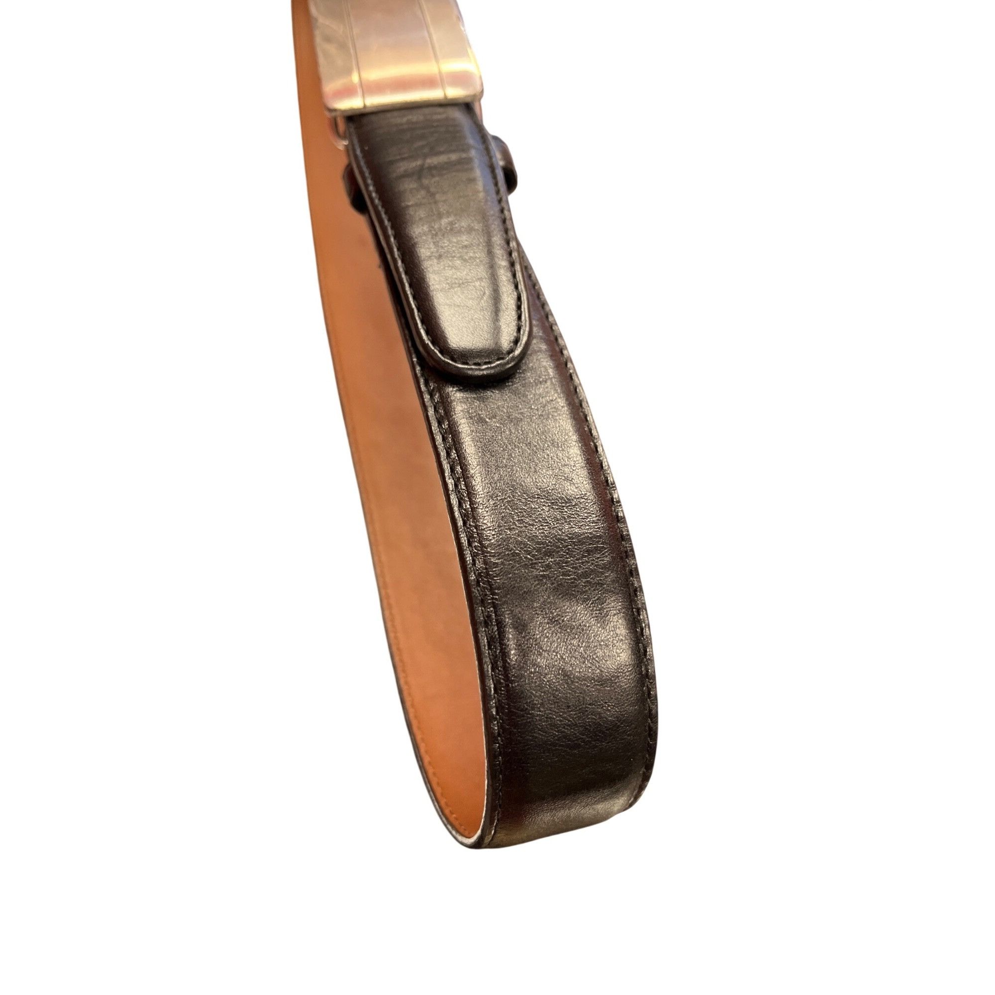 Brighton Brighton VTG mens black leather silver buckle belt sz 34, 41 Size 34 - 4 Thumbnail