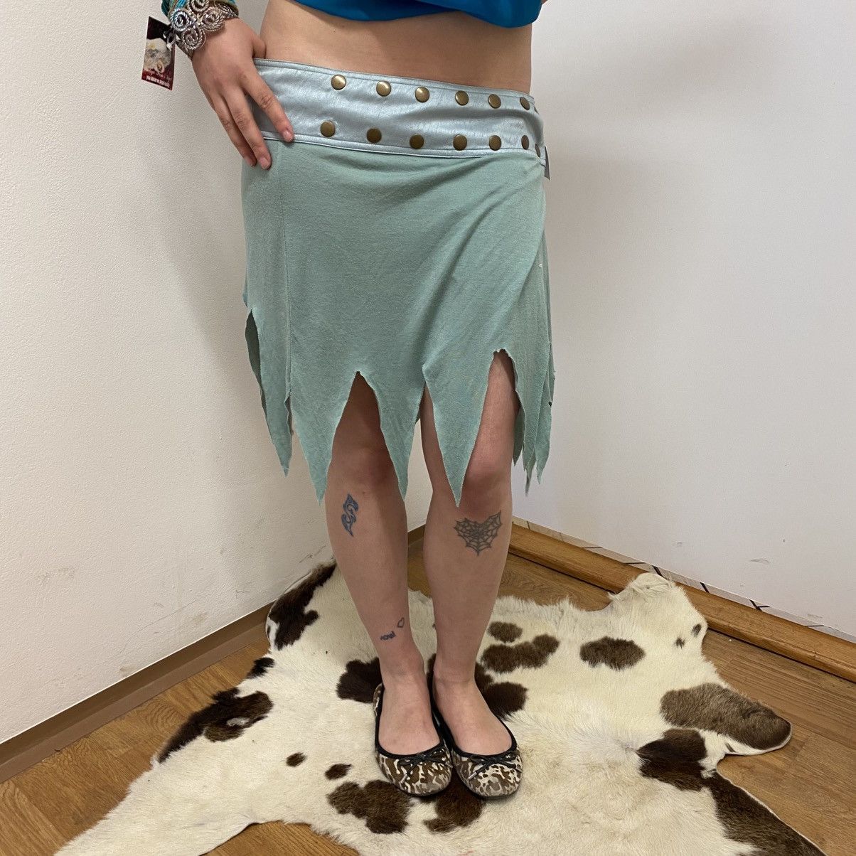Vintage Fairy like turquoise asymmetric skirt Size 25" / US 0 / IT 36 - 2 Thumbnail