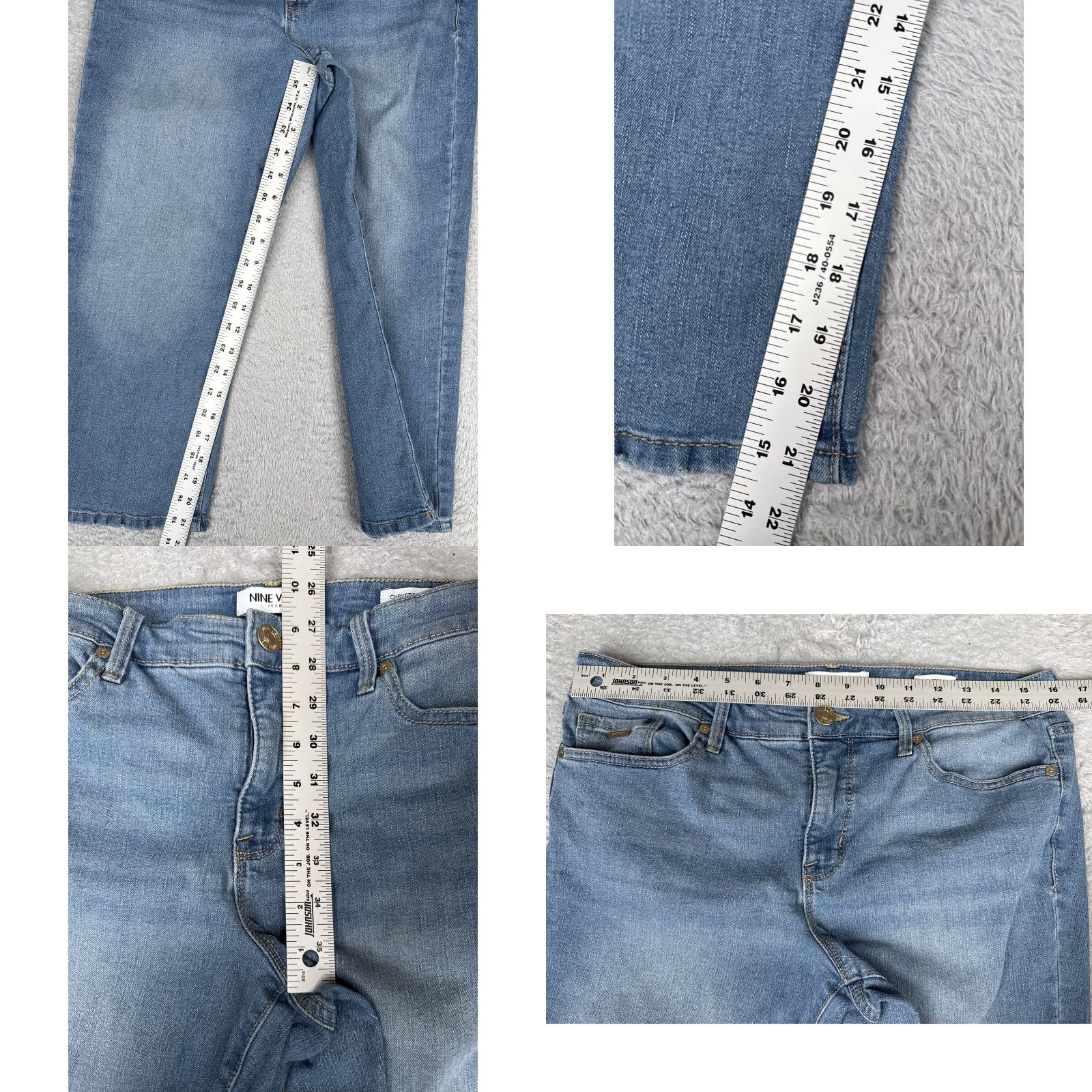 Nine West Nine West Chrystie Capri Jeans Womens 12 Blue Med Wash Mid Rise Denim 32x22 Size 34" / US 12 / IT 48 - 8 Thumbnail