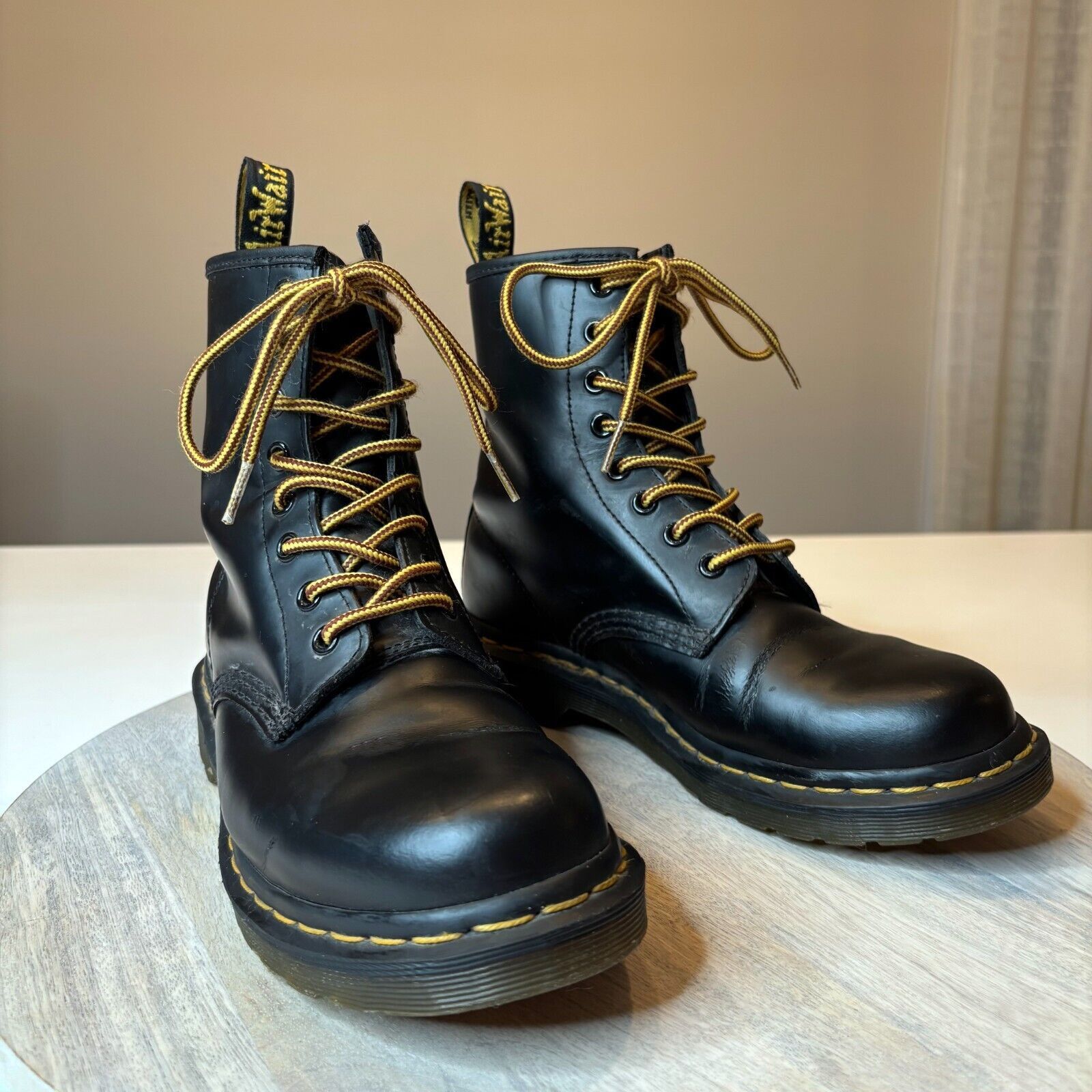 Dr. Martens Dr. Martens Black Leather Combat Boots Style 1460 W Size 7 Size US 7 / IT 37 - 1 Thumbnail