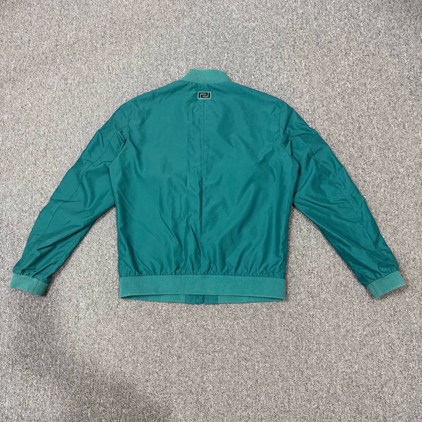 Versace Versace Teal Collar Leather Nylon Jacket 48 9/10 Size US M / EU 48-50 / 2 - 2 Thumbnail