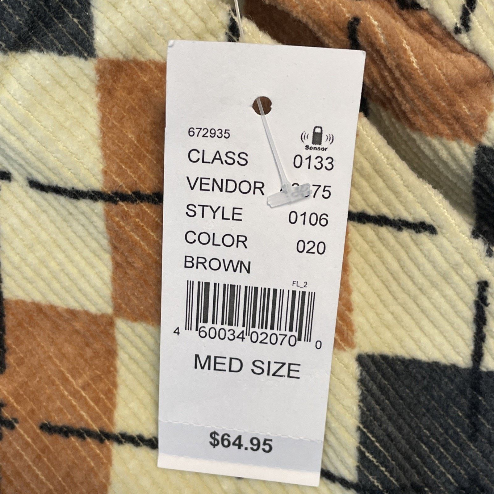 Pacsun PACSUN M Slim Argyle Corduroy PANTS Elastic Waist TAN GRAY Size 33" - 20 Thumbnail