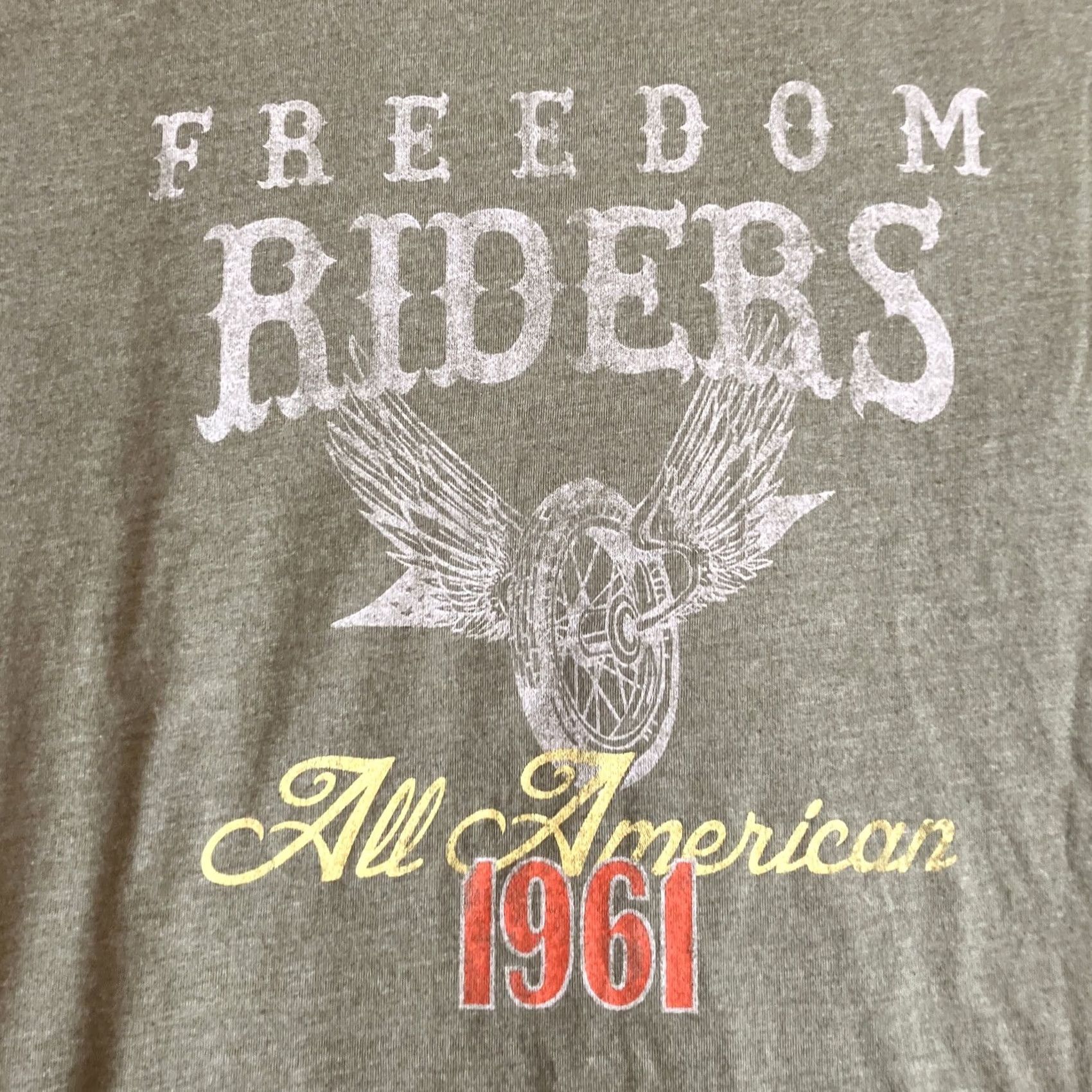 Vintage NICE Chaser Freedom Riders All American 1961 Motorcycle T Shirt Med Green Short Sleeve Crew Neck Mens Regular Size US M / EU 48-50 / 2 - 2 Thumbnail