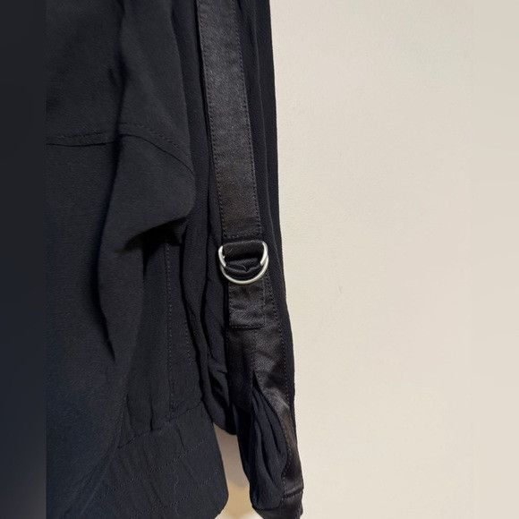 Vince Vince Black Button-Front Jacket w Satin Trim & D-Ring Sz S Size S / US 4 / IT 40 - 8 Thumbnail