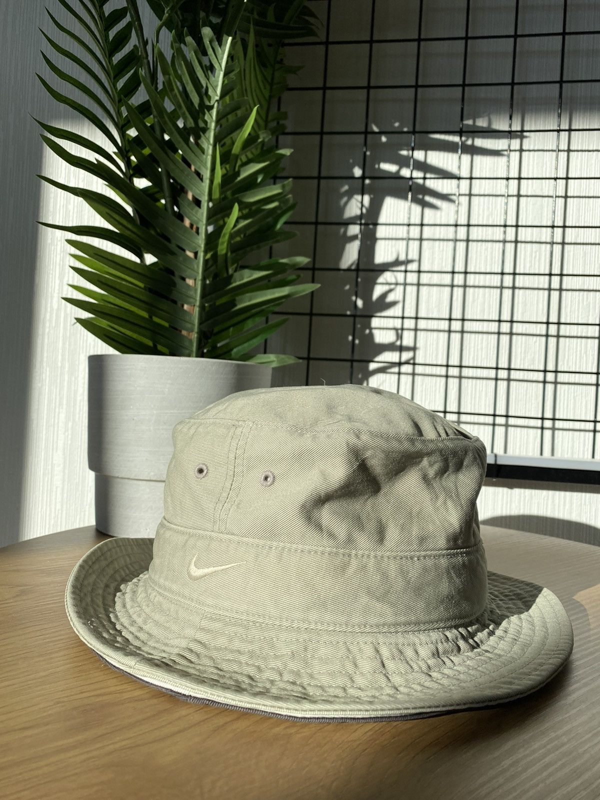 Nike × Vintage Nike 90’s Bucket Hat M/L Size Vintage Beige Unisex y2k Style Size 34 - 13 Thumbnail