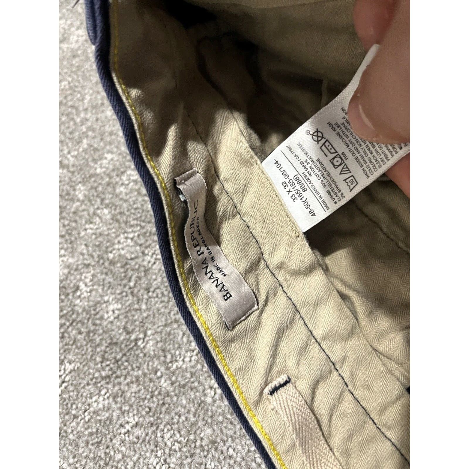 Banana Republic VINTAGE Banana Republic Men's Skinny Fit Chino Pants 33x32 Blue Stretch Casual Office Smart Size US 33 - 6 Thumbnail