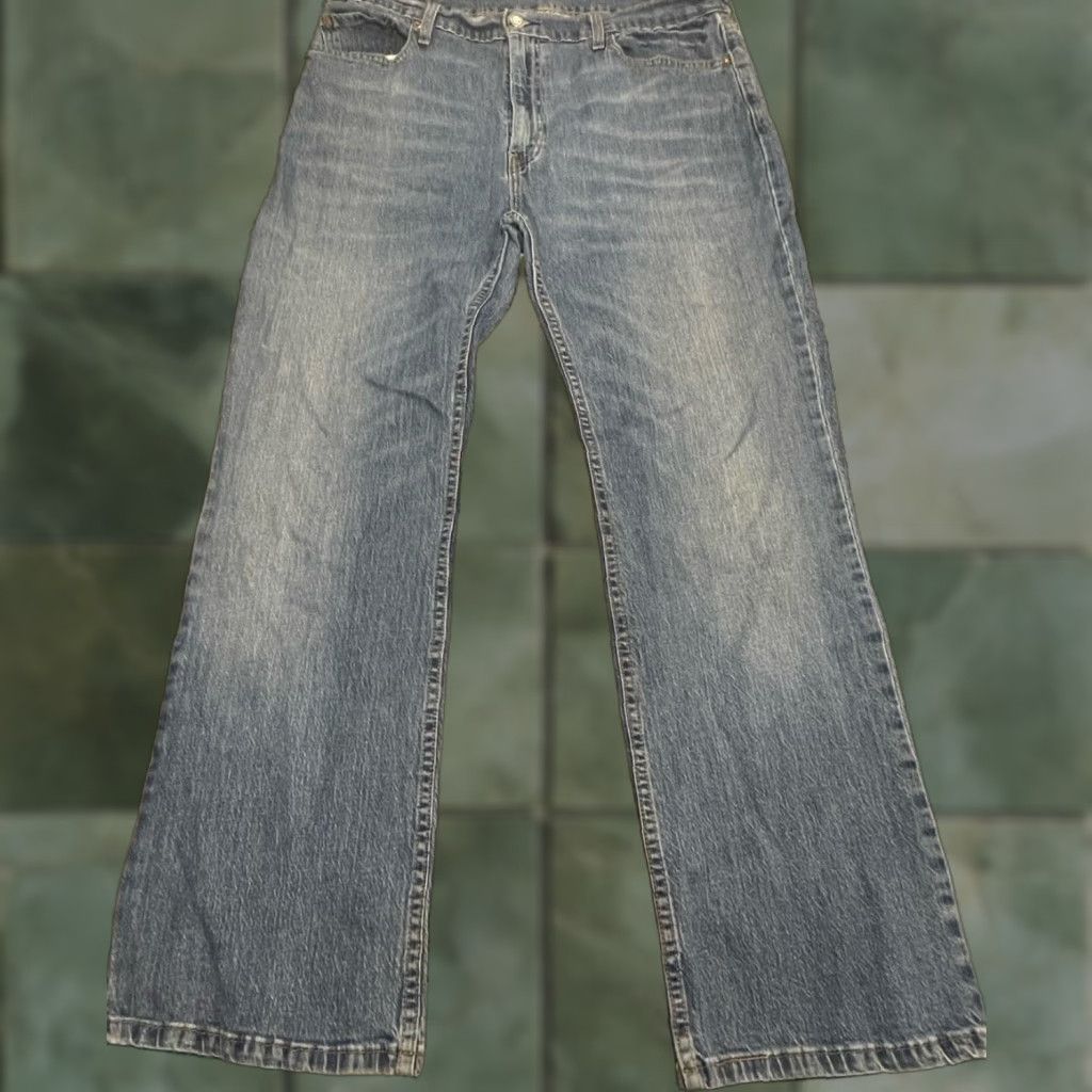 Levi's Levi's 527 Jeans Bootcut Mens 37x30 Blue Denim Stretch Cotton Regular Inseam 30 Waist 37 Light Wash Size US 37 - 1 Thumbnail