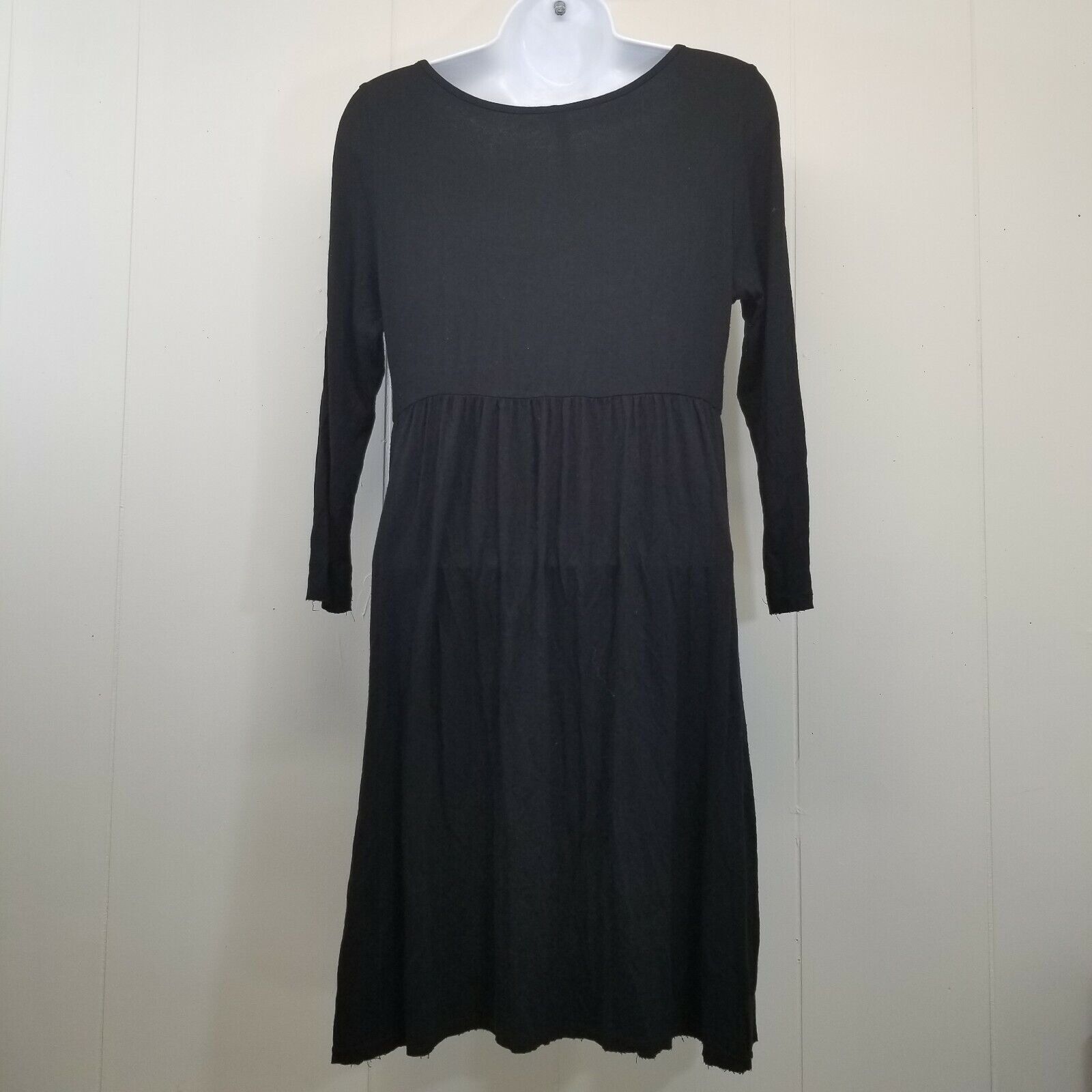 Michael Stars Michael Stars ONE Black Dress Cowl Neck LBD Raw Hem Stretch Size ONE SIZE - 5 Thumbnail