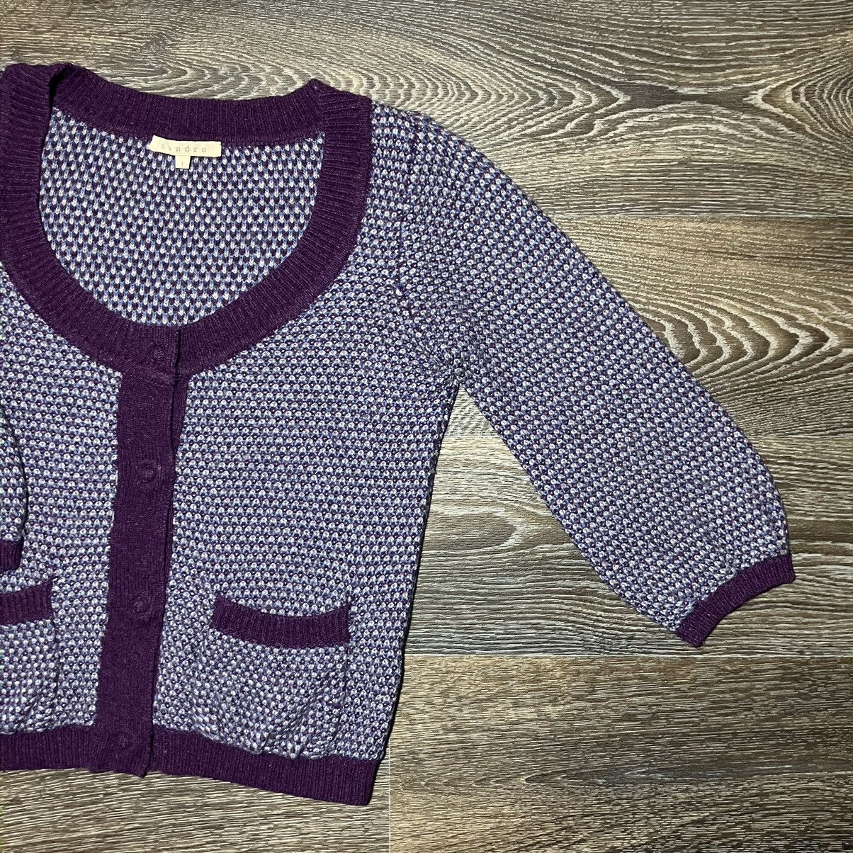 Sandro Vintage SANDRO Wool Button Up Cardigan Sweater Size XS / US 0-2 / IT 36-38 - 2 Thumbnail