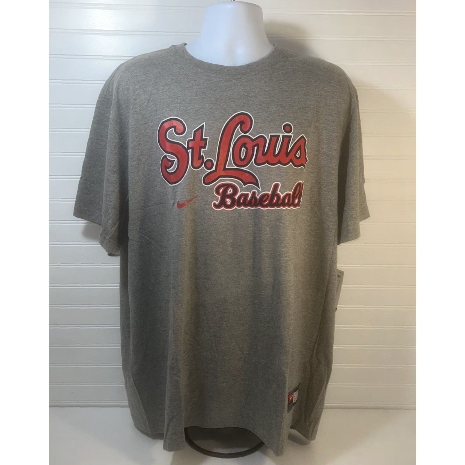 Nike VINTAGE St Louis Cardinals Baseball Nike Shirt Men 3XL Dark Heather Gray Short Sleeve Size US XXL / EU 58 / 5 - 2 Thumbnail