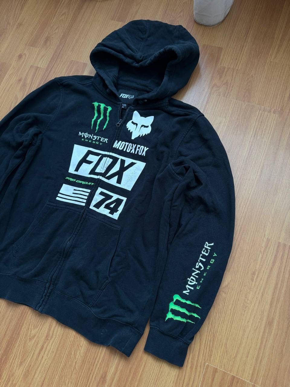 Fox Racing Rare Y2K Moncter Energy Fox Racing Zip Up Hoodie Size US M / EU 48-50 / 2 - 2 Thumbnail