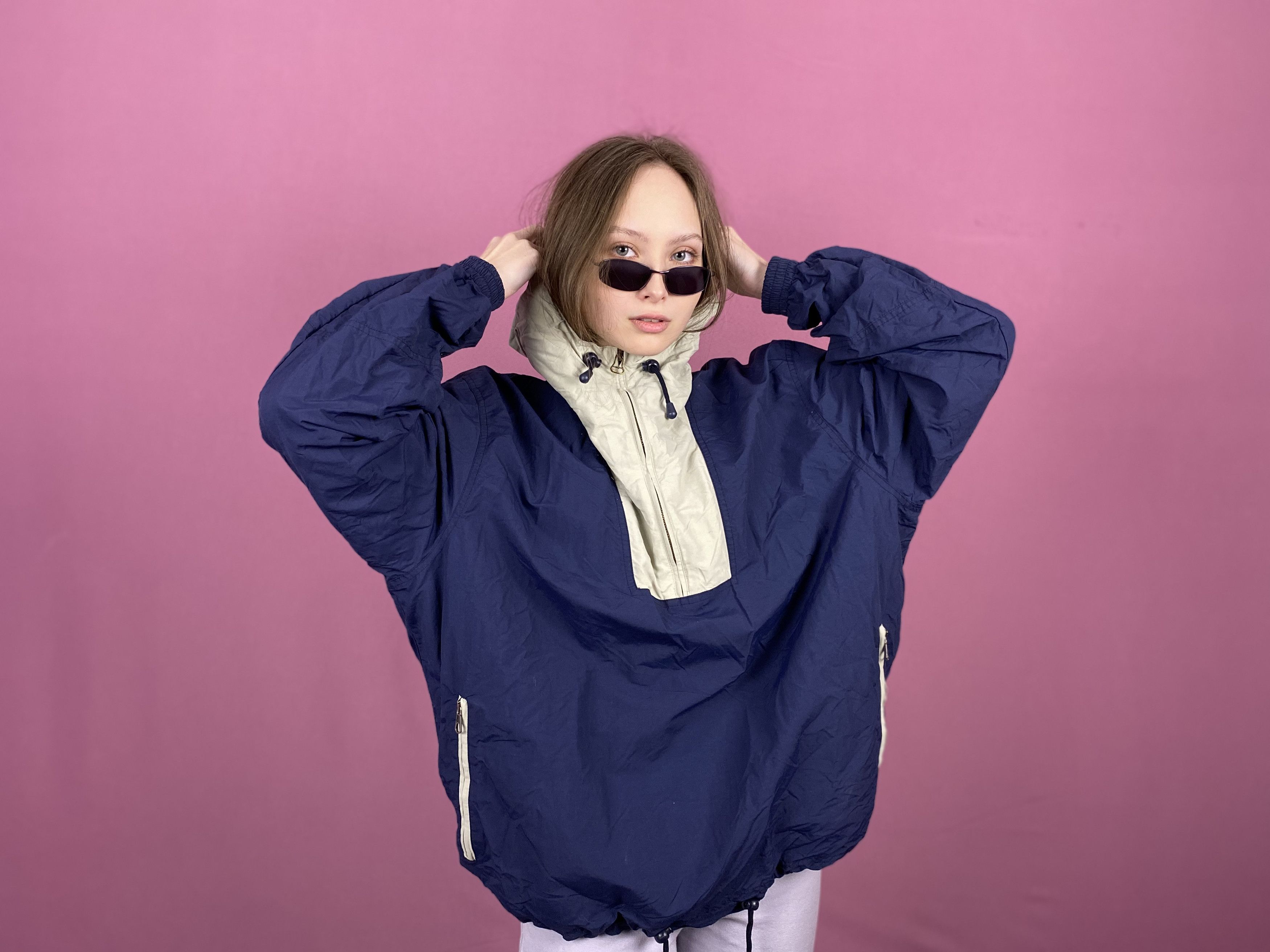 Vintage 90s Vintage Women's Windbreaker Jacket - Size M Pullover Size M / US 6-8 / IT 42-44 - 4 Thumbnail