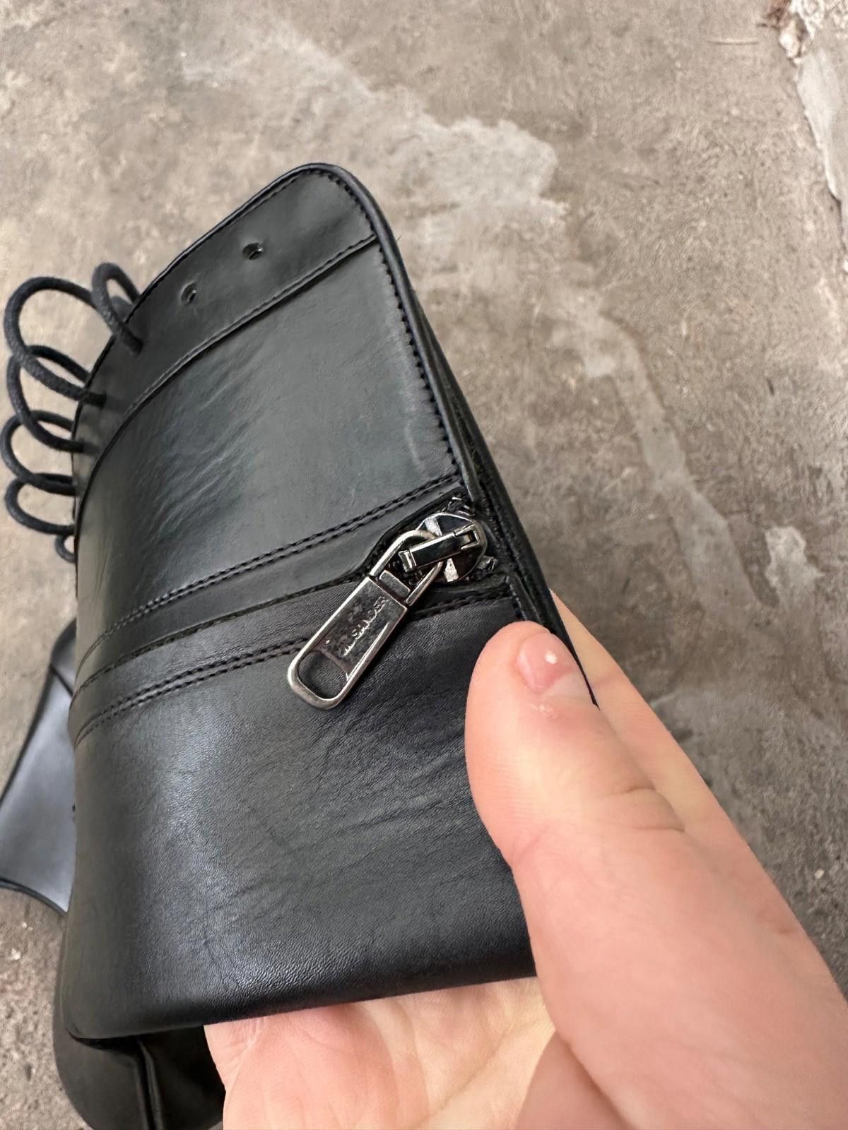 Jil Sander Jil Sander FW 2006 killer black laced up wedge-heel boots Size US 8.5 / IT 38.5 - 8 Thumbnail