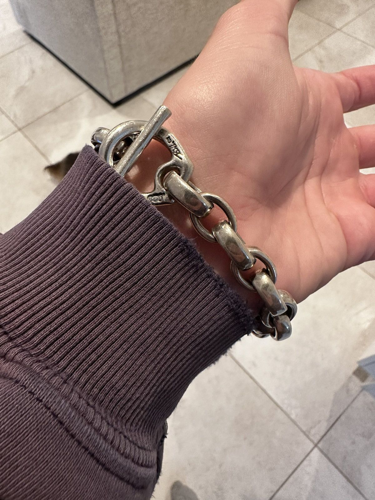 Bill Wall Leather Bill Wall Sterling silver chain bracelet Size ONE SIZE - 3 Thumbnail