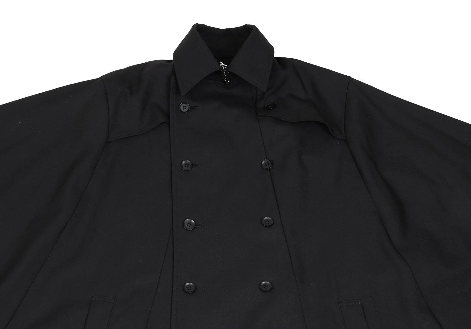 Yohji Yamamoto Wool-Poly Gabardine Trench Cape Coat in Black Size 3 Size US L / EU 52-54 / 3 - 3 Thumbnail