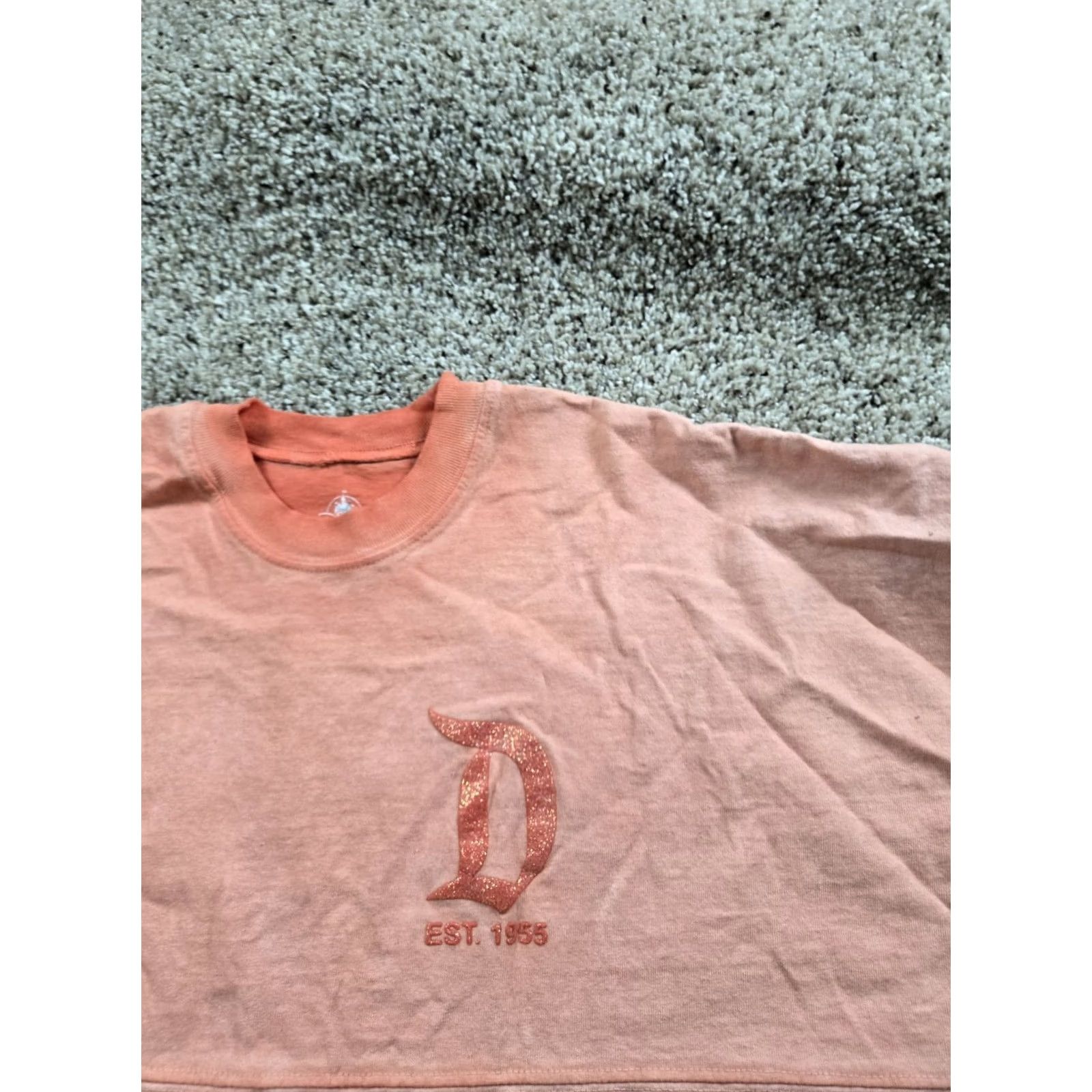Disney Disneyland Spirit Jersey Shirt Womens Small Orange Glitter Letters Gradient Dye Shirt Size S / US 4 / IT 40 - 5 Thumbnail