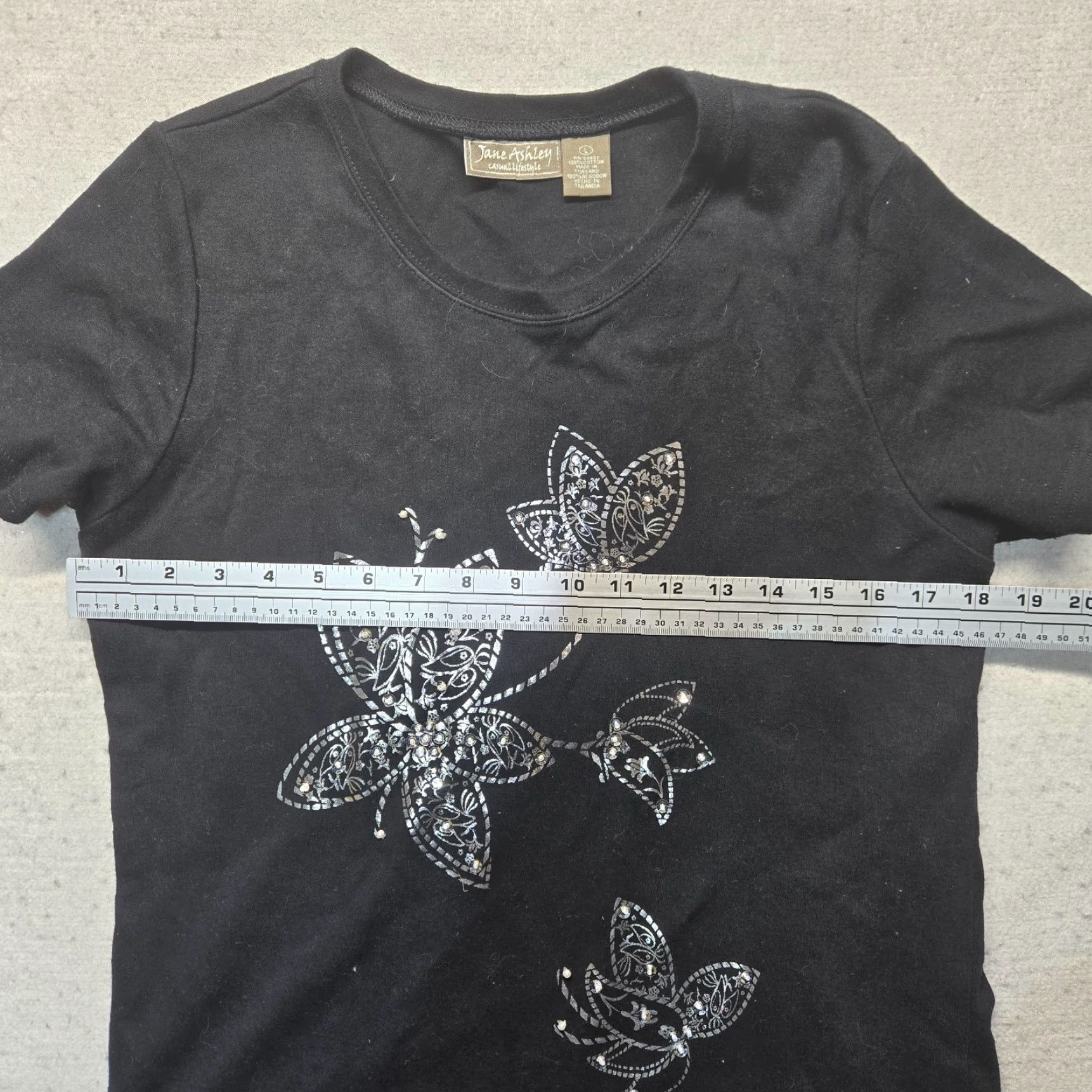 Vintage Jane Ashley Shirt Floral Embroidered Black Adult Women's Size L Large Size L / US 10 / IT 46 - 4 Thumbnail