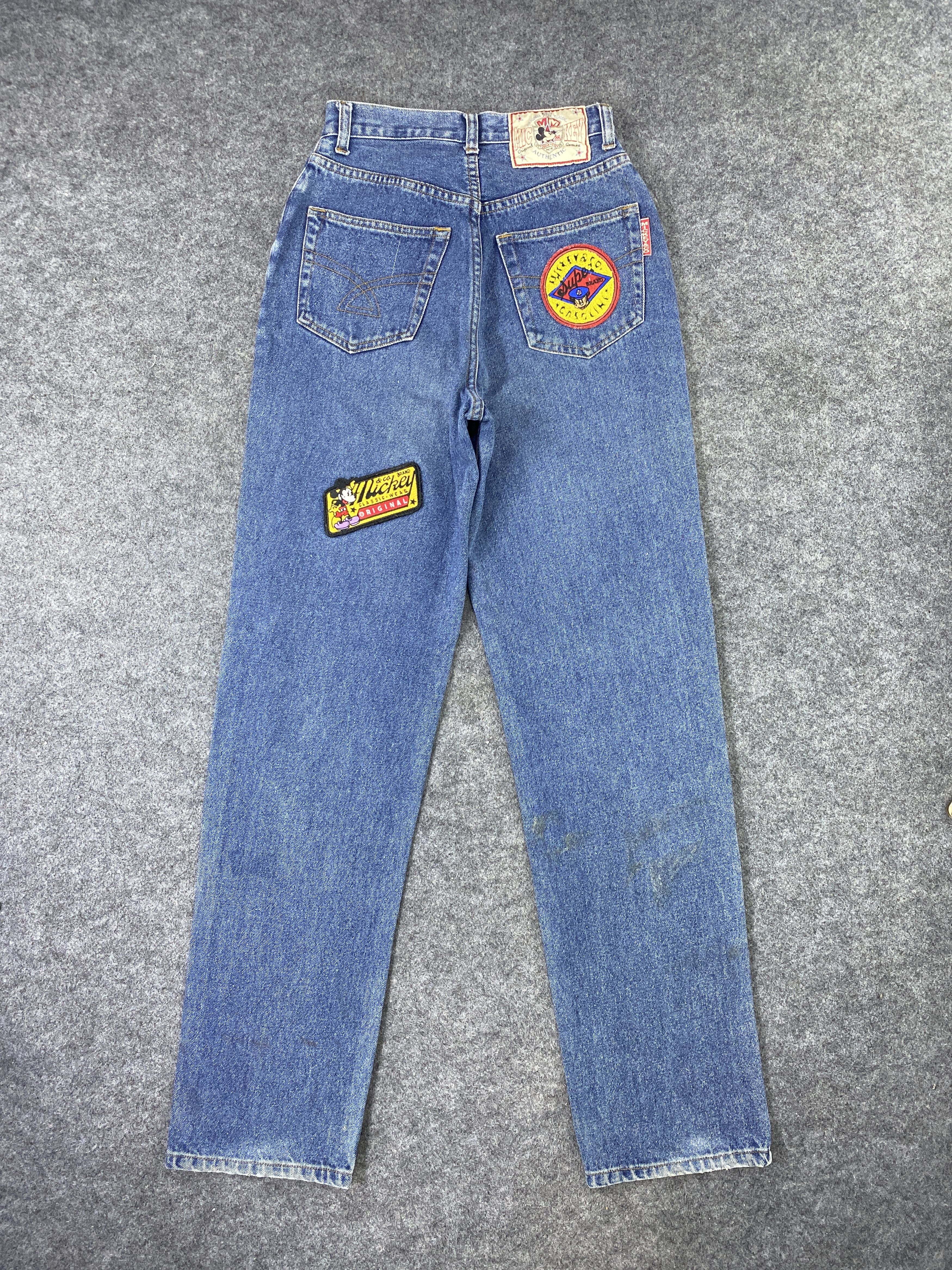 Disney Vintage Disney Mickey Mouse Blue Jeans - J1046 Size 24" / US 00 / IT 34 - 3 Thumbnail