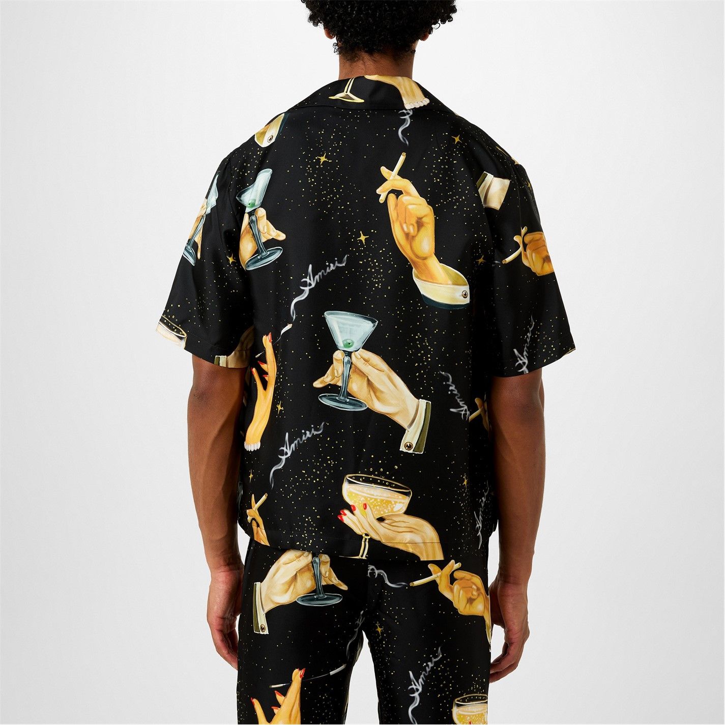 Amiri AMIRI Champagne-Print Silk Shirt Size US M / EU 48-50 / 2 - 3 Thumbnail