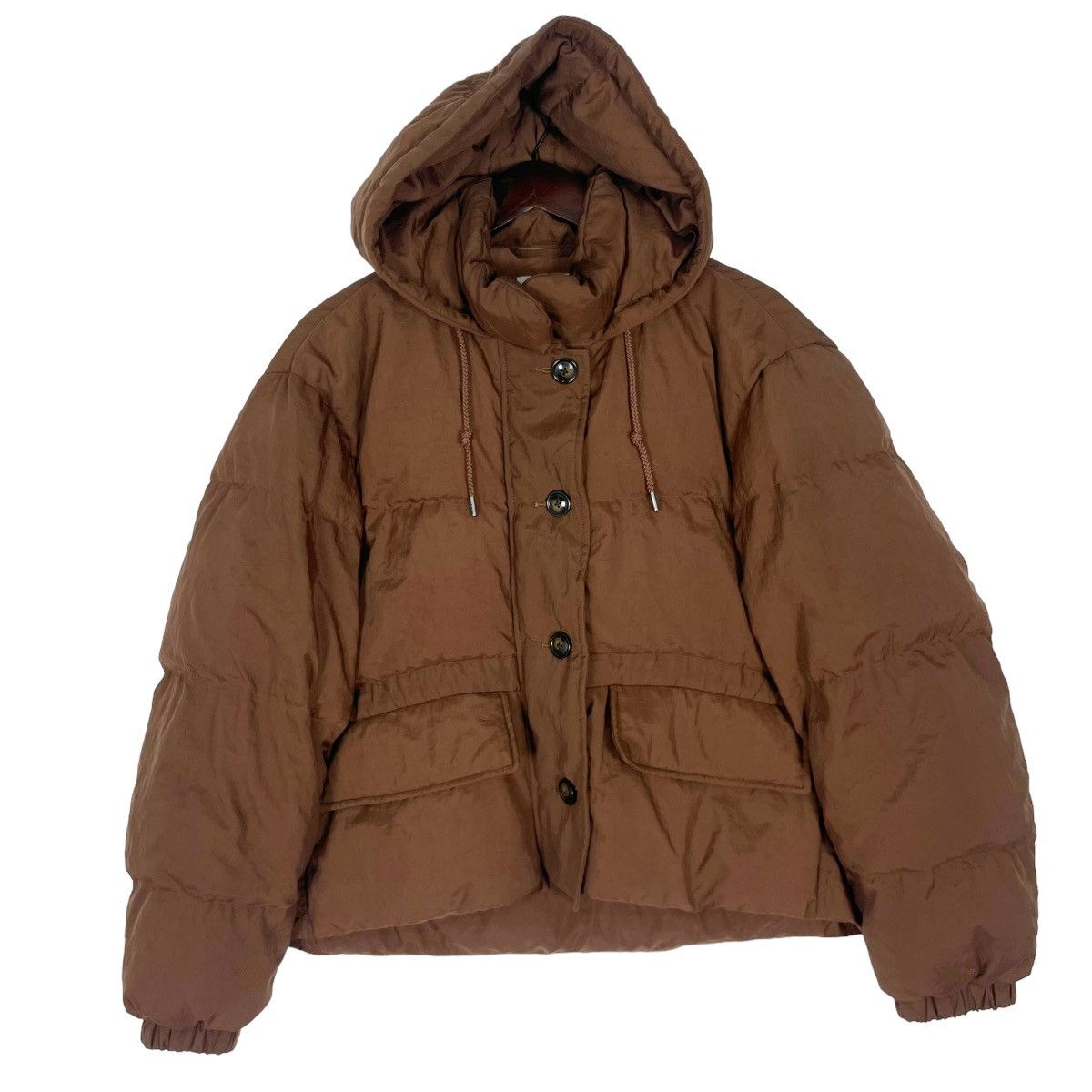 image of Uniqlo Puffer Down Jacket Women Brown Winter Season (Size Large)