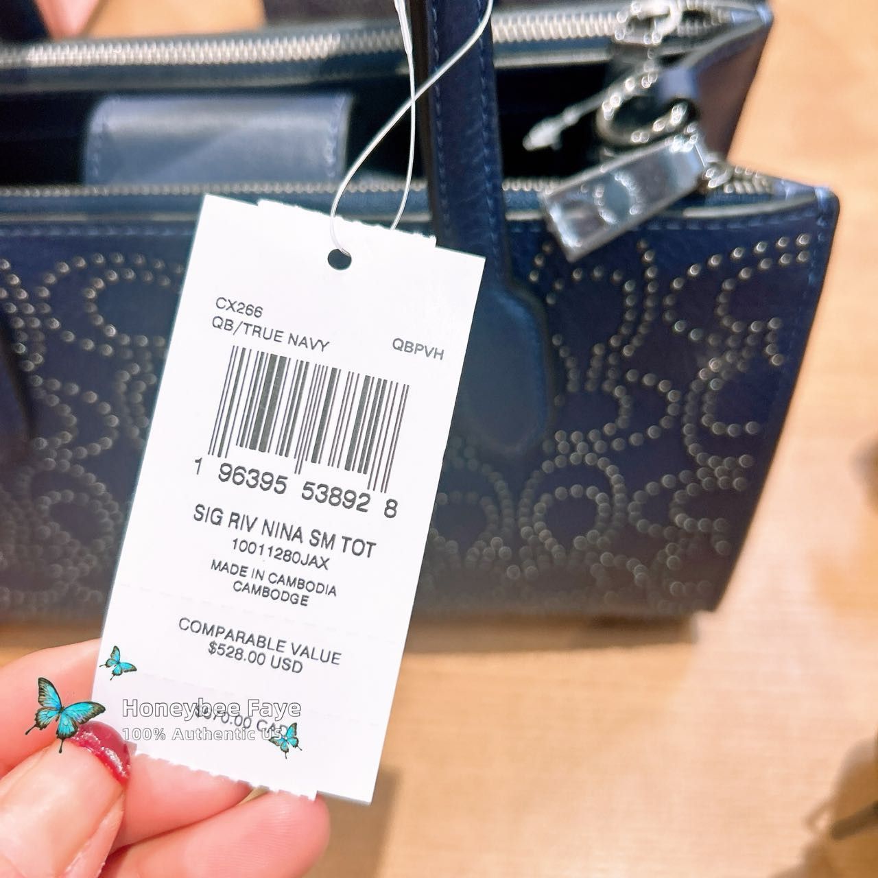 Coach Nina Small Tote Bag With Signature Rivets CX266 Size ONE SIZE - 4 Thumbnail