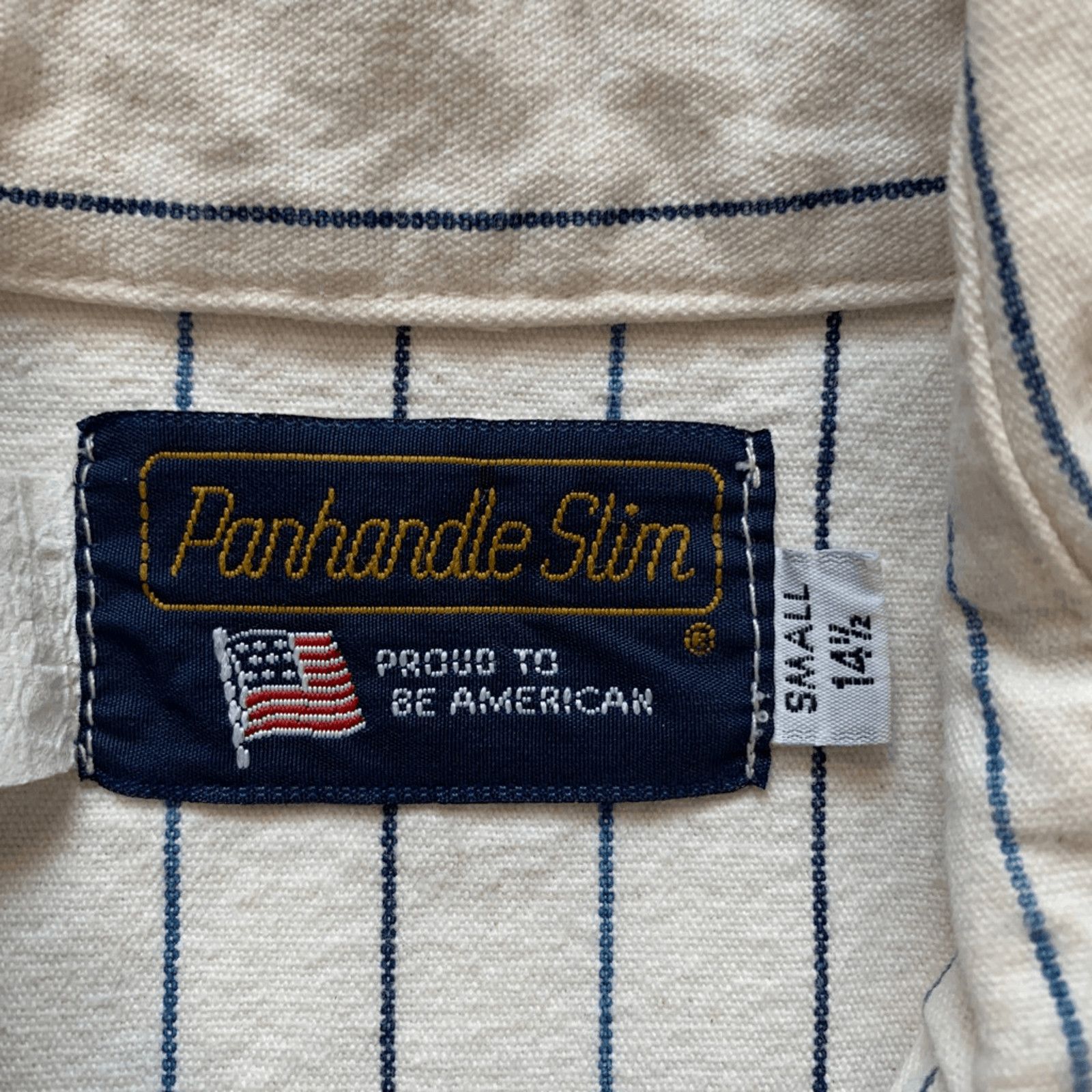 Vintage Vintage Panhandle Slim Western Shirt Small White Blue Stripe Size US S / EU 44-46 / 1 - 8 Thumbnail