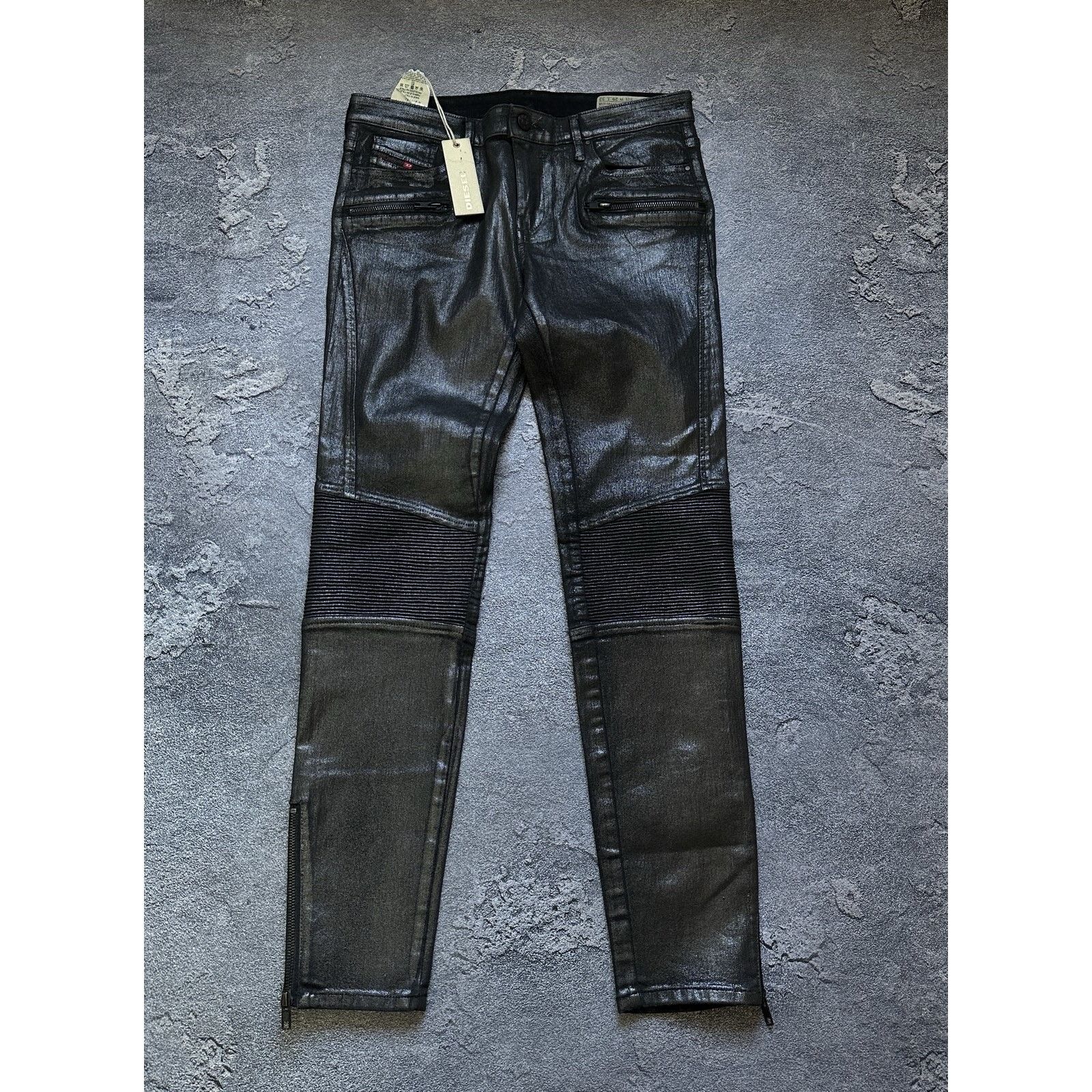 Diesel Jeans Biker Style Stretch Super Slim-Skinny Black Y2k