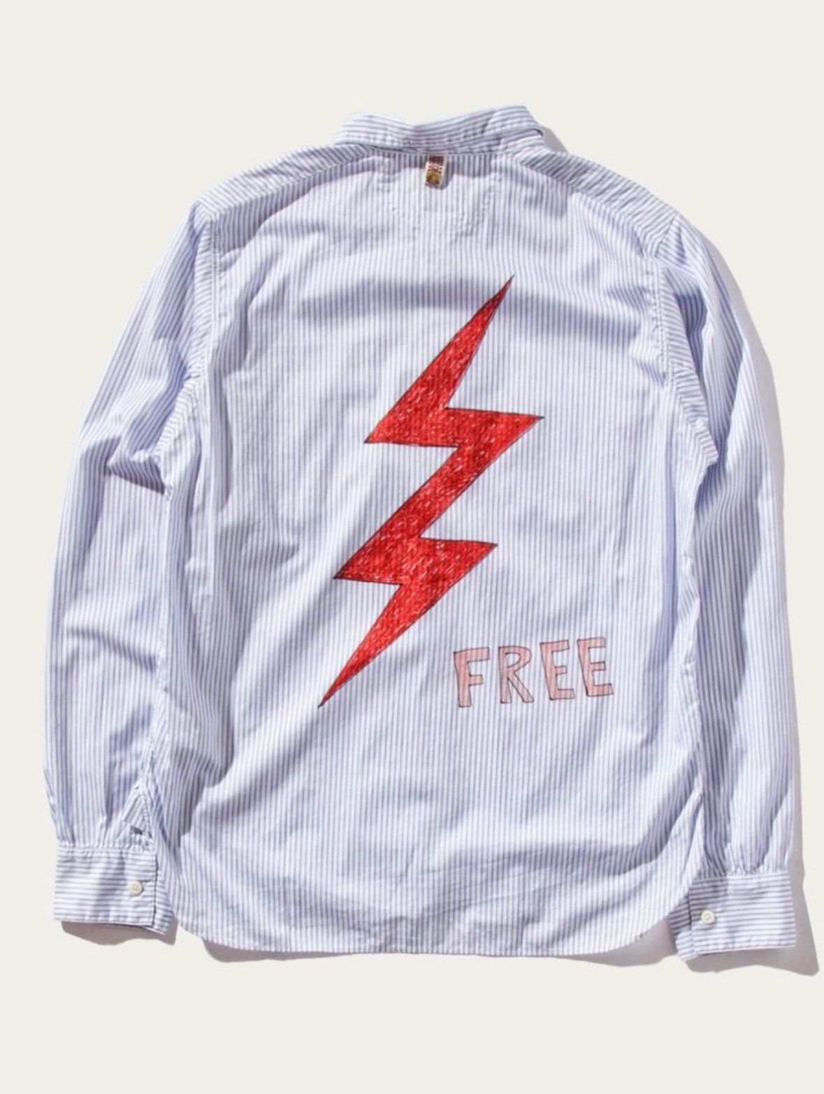 Pre-owned Visvim Lightning Free Striped Shirt In White