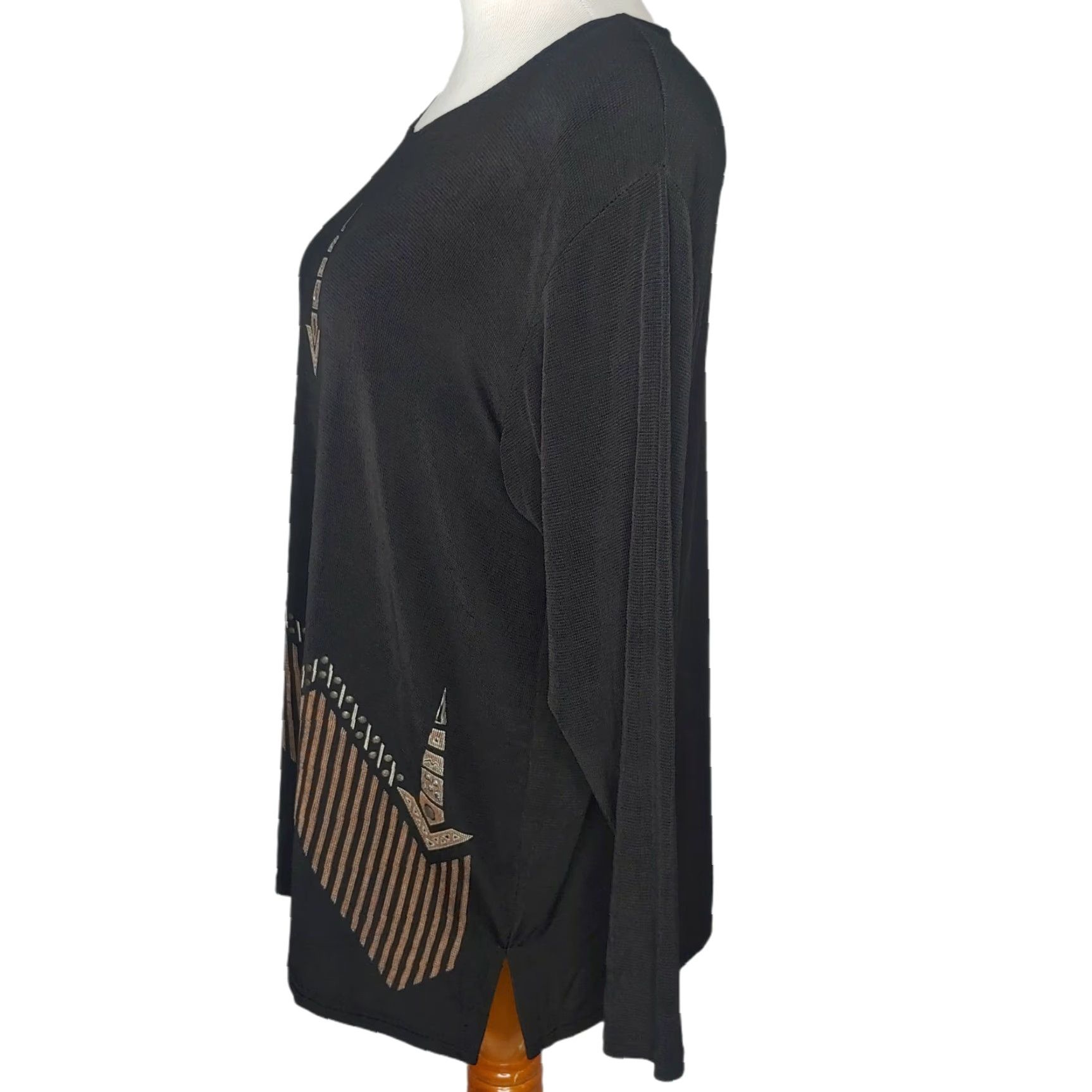 Vintage Defi Paris Shirt Large Long Sleeve Geometric Regency France Rhinestones Dakota Size L / US 10 / IT 46 - 2 Thumbnail