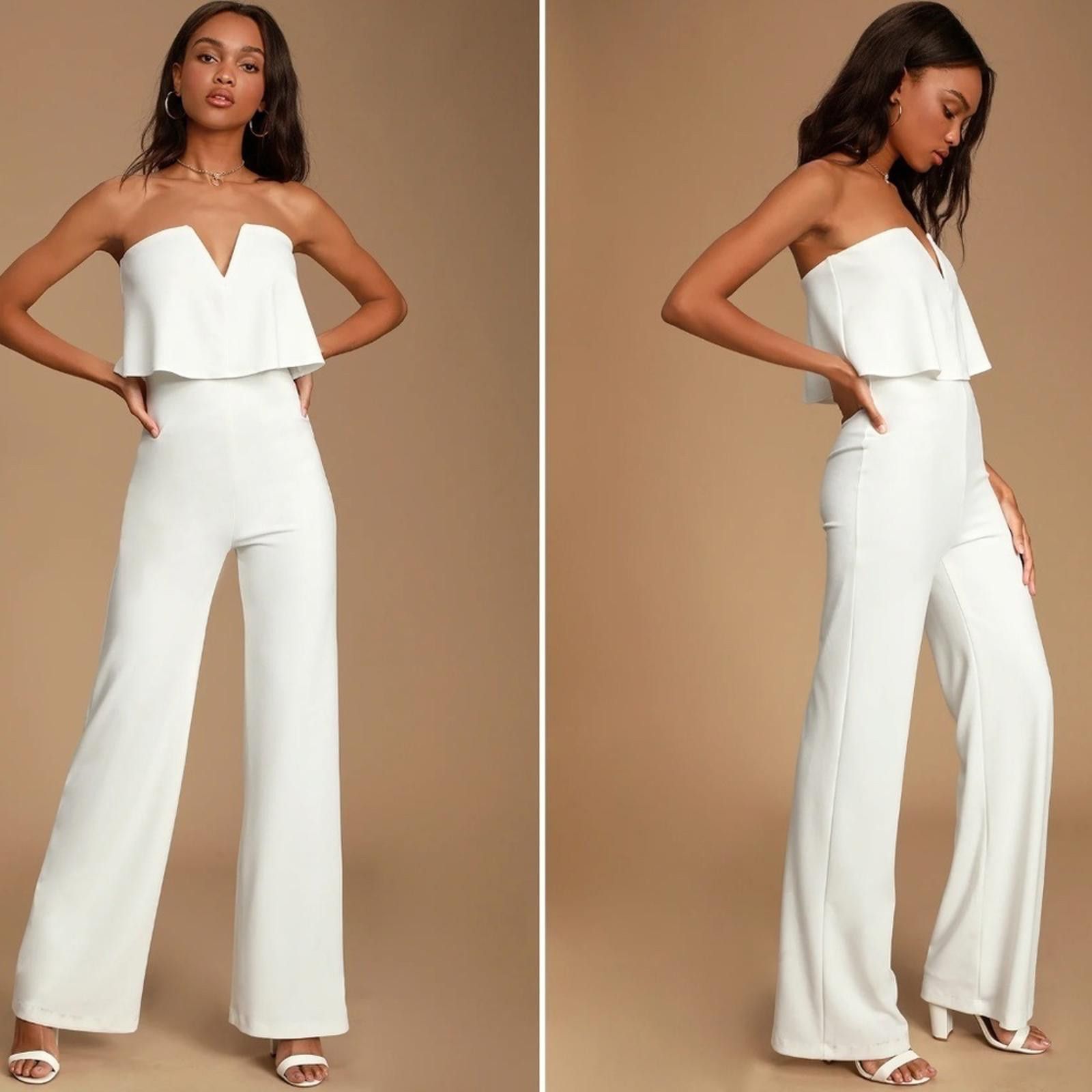 Lulus LULU's Wedding Bridal Shower Bachelorette Rehearsal Pantsuit Size S / US 4 / IT 40 - 4 Thumbnail