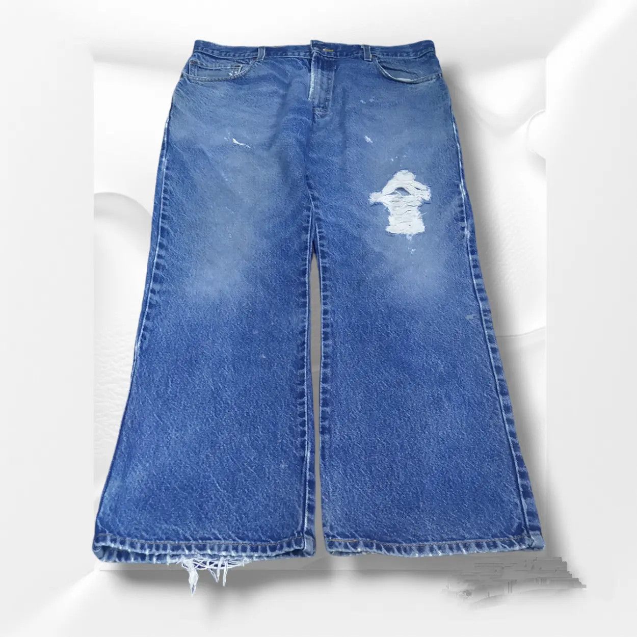 Levi's Vintage Levi’s 517 Bootcut Jeans Distressed Workwear Indigo Size US 36 / EU 52 - 1 Thumbnail
