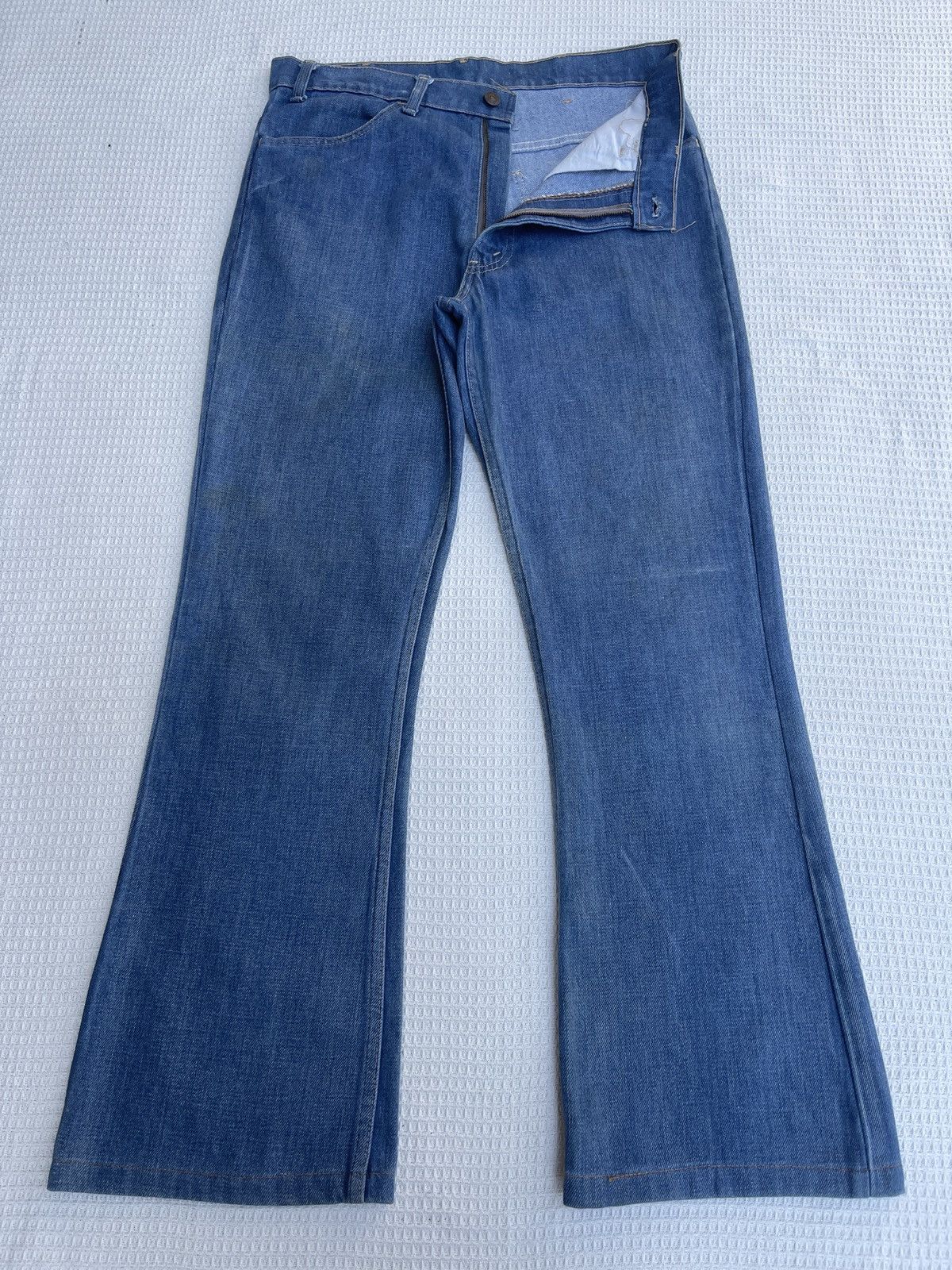 Levi's Rare🔥Vtg 70s Levis Orange Tab Flared Light Blue Jeans Size US 33 - 3 Thumbnail