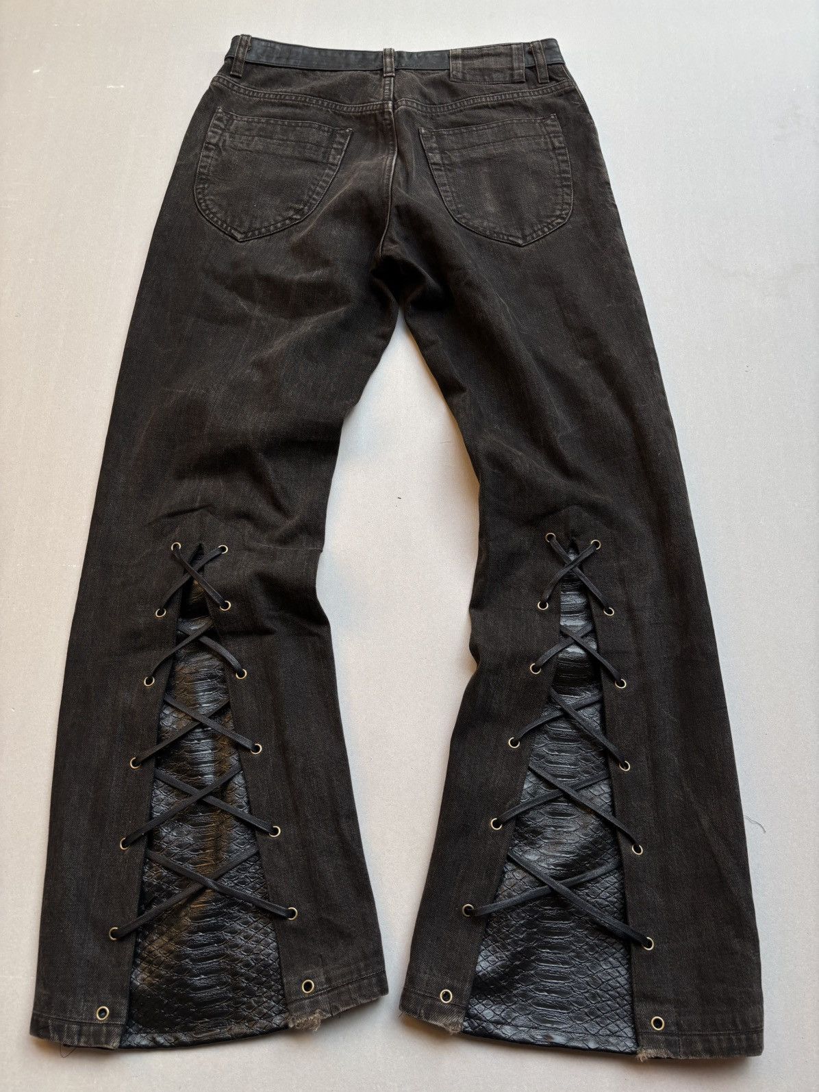 Japanese Brand Lace up flare jeans Size US 30 / EU 46 - 3 Thumbnail