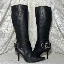 Faith Connexion Vintage faith black leather knee high boots Size US 8 / IT 38 - 1 Thumbnail